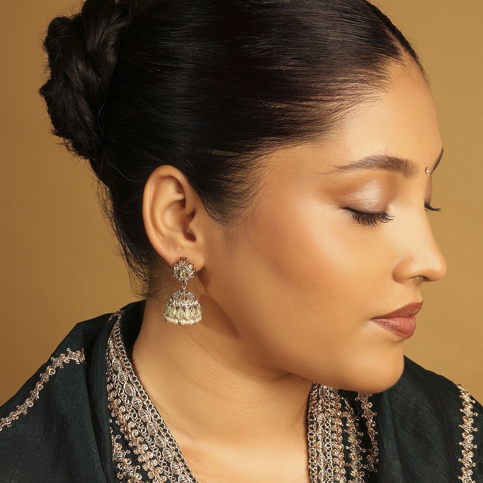 Sky Blue Radiance Jhumki Earrings