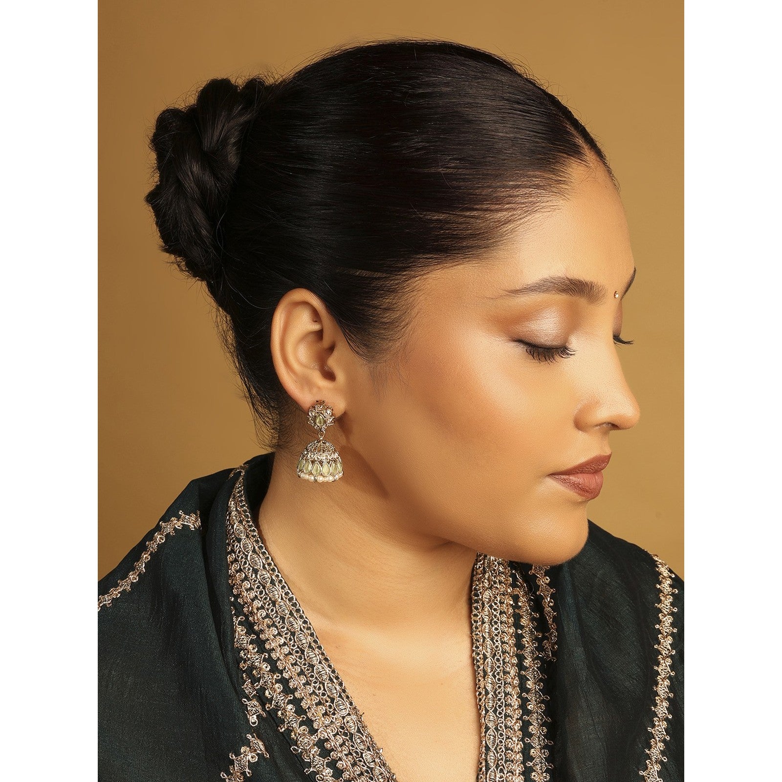 Sky Blue Radiance Jhumki Earrings