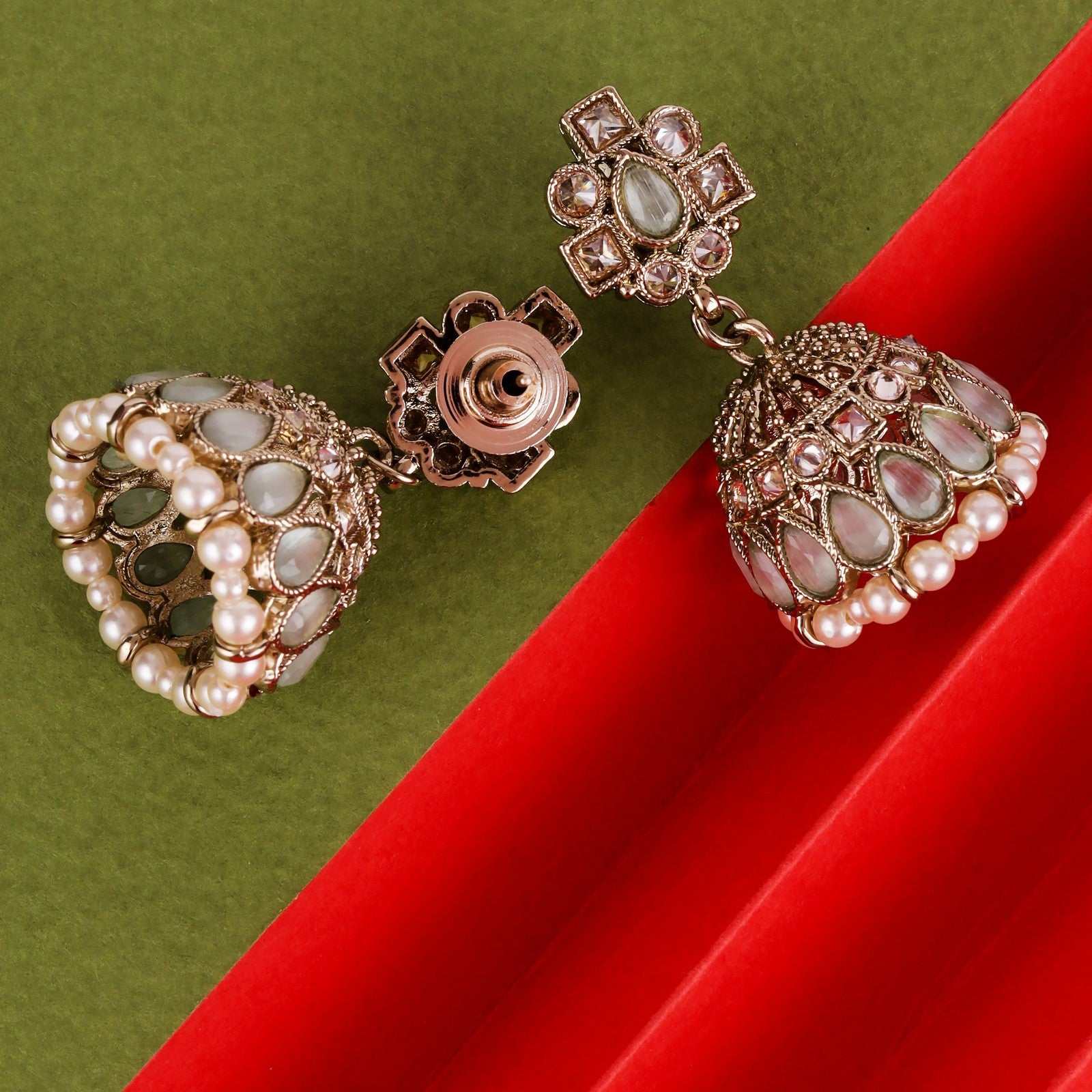Sky Blue Radiance Jhumki Earrings