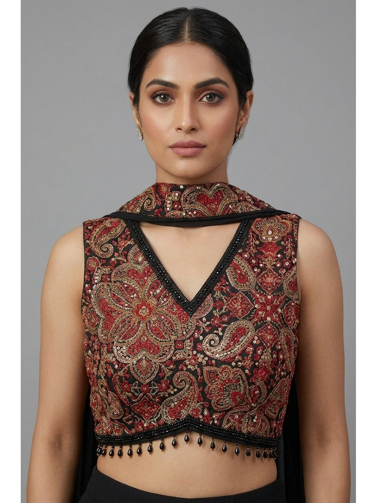 Black Georgette Muse Indo-Western Set