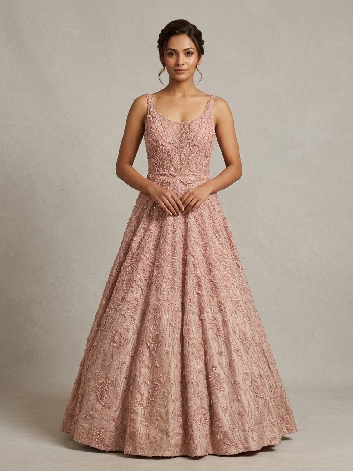Peach Net Heritage Bridal Gown
