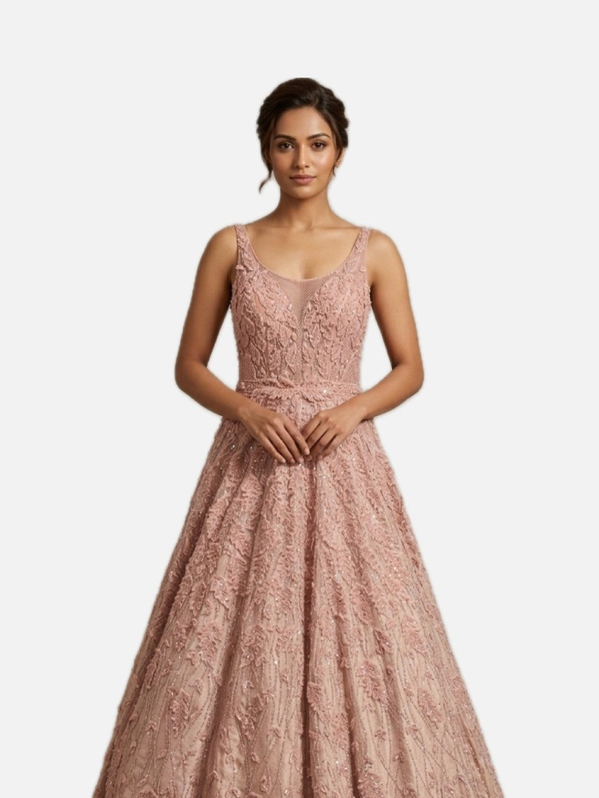 Peach Net Heritage Bridal Gown