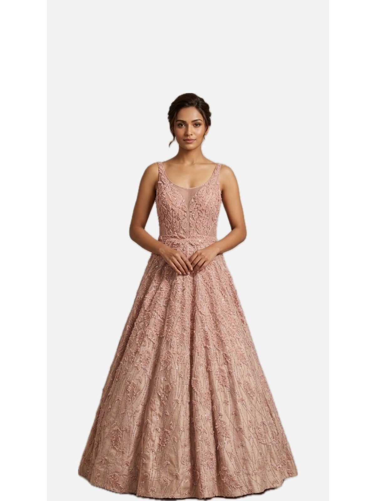 Peach Net Heritage Bridal Gown