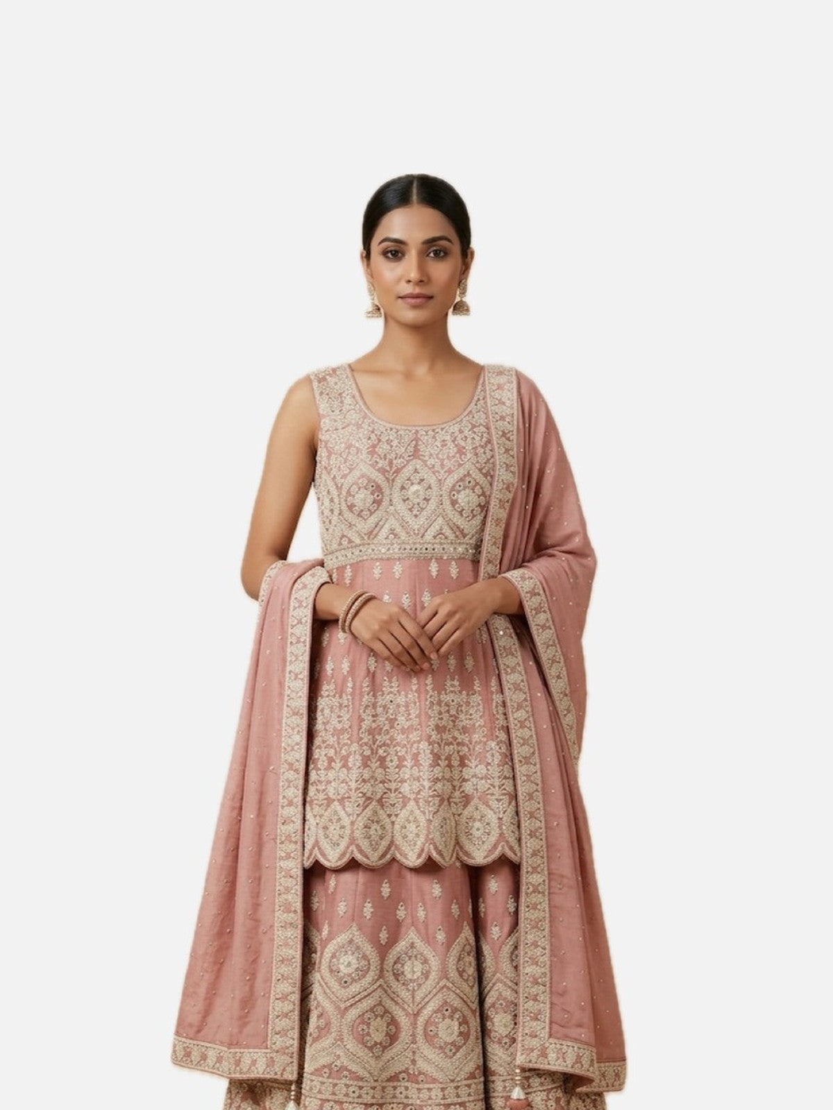 Rust Chiffon Radiance Peplum Set