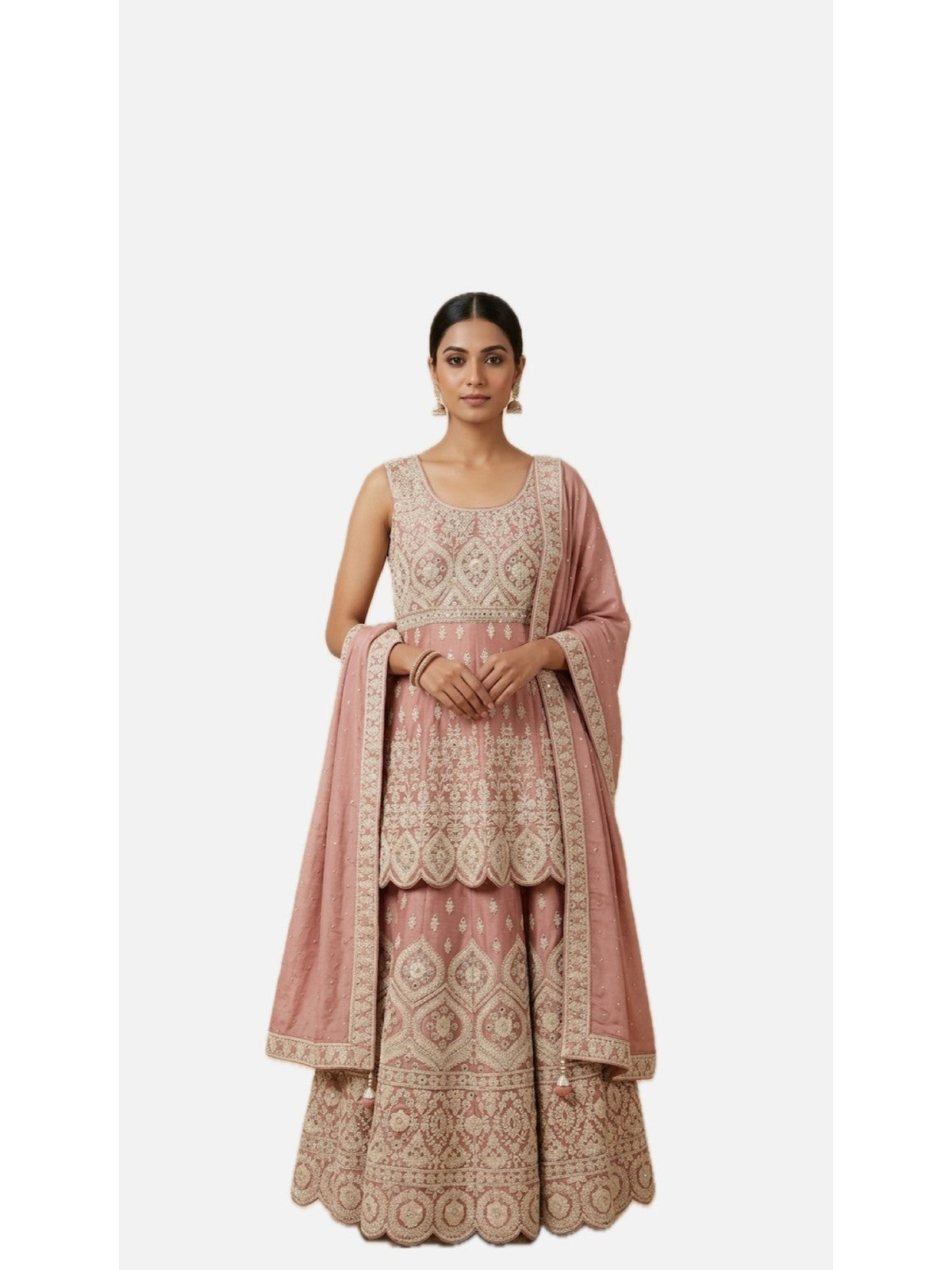 Rust Chiffon Radiance Peplum Set