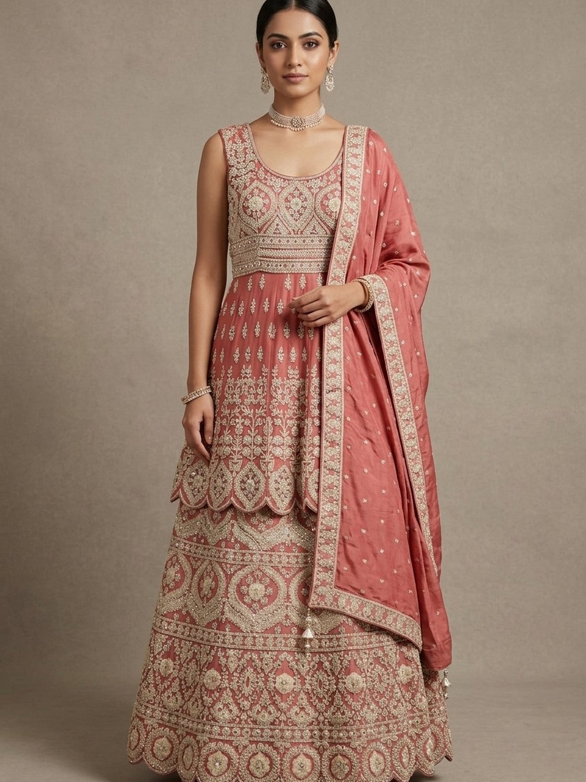 Peach Riwaayat Lehenga Choli