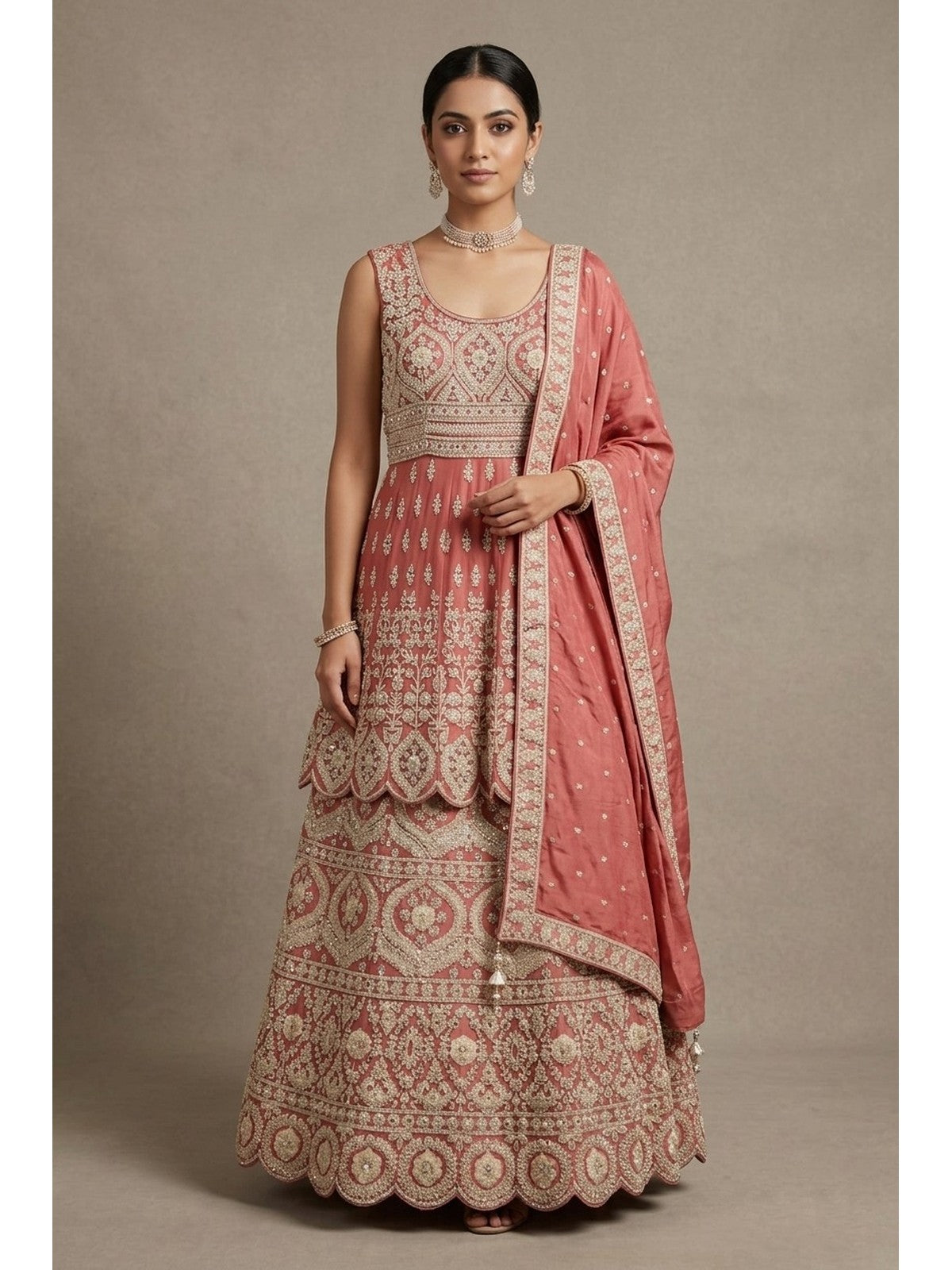 Peach Riwaayat Lehenga Choli