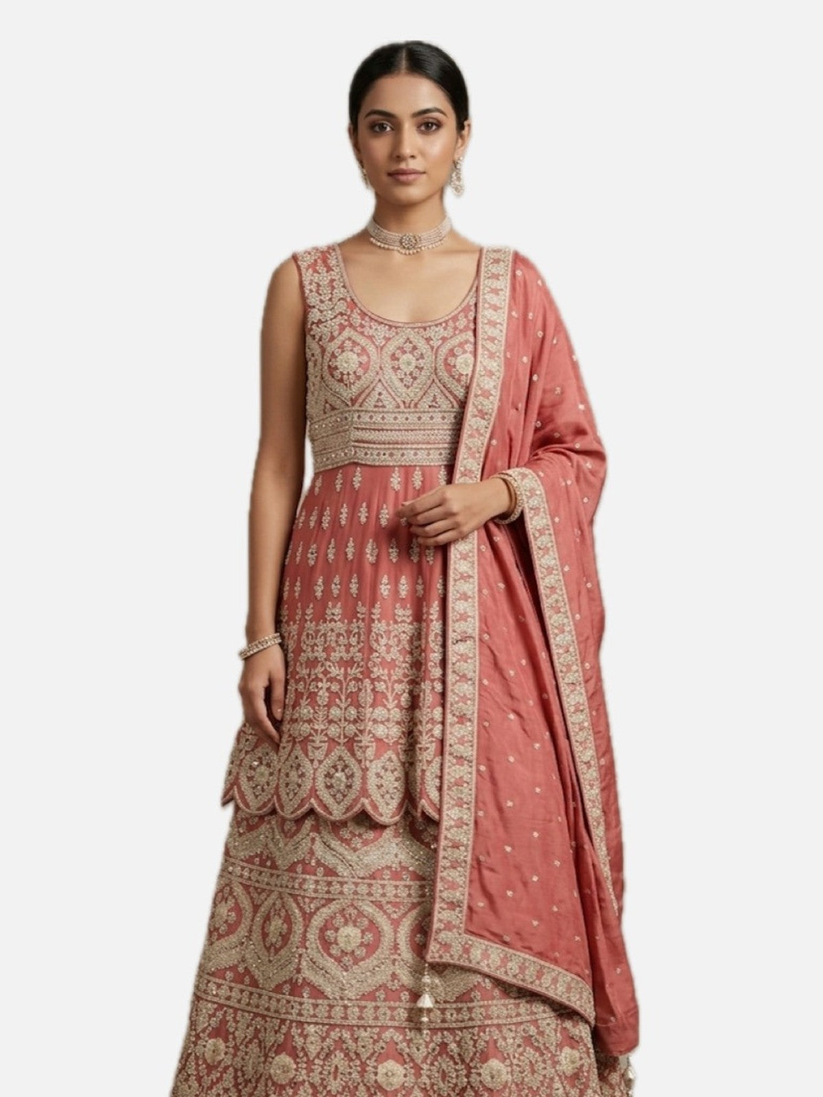 Peach Riwaayat Lehenga Choli