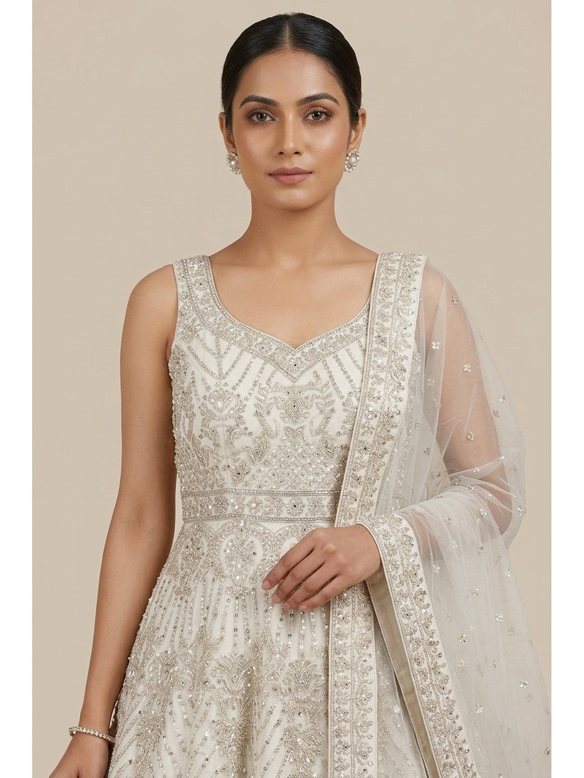 Off White Extravagance Lehenga Choli