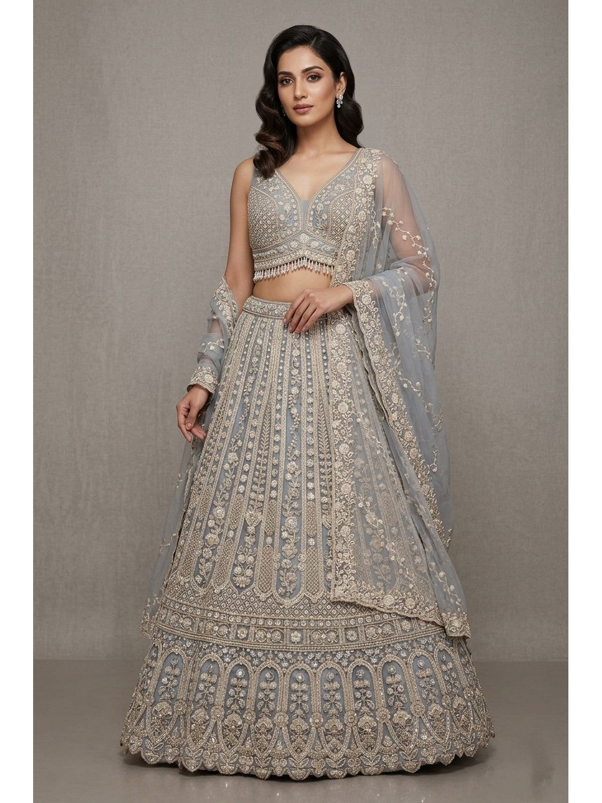Sky Blue Grandeur Lehenga Choli