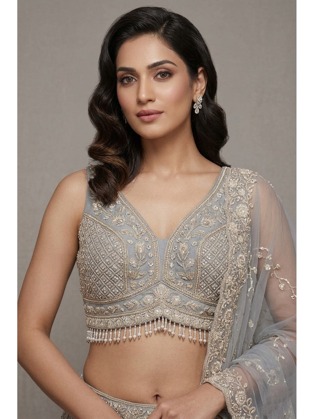 Sky Blue Grandeur Lehenga Choli