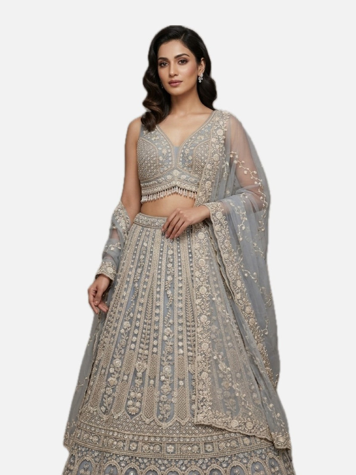 Sky Blue Grandeur Lehenga Choli