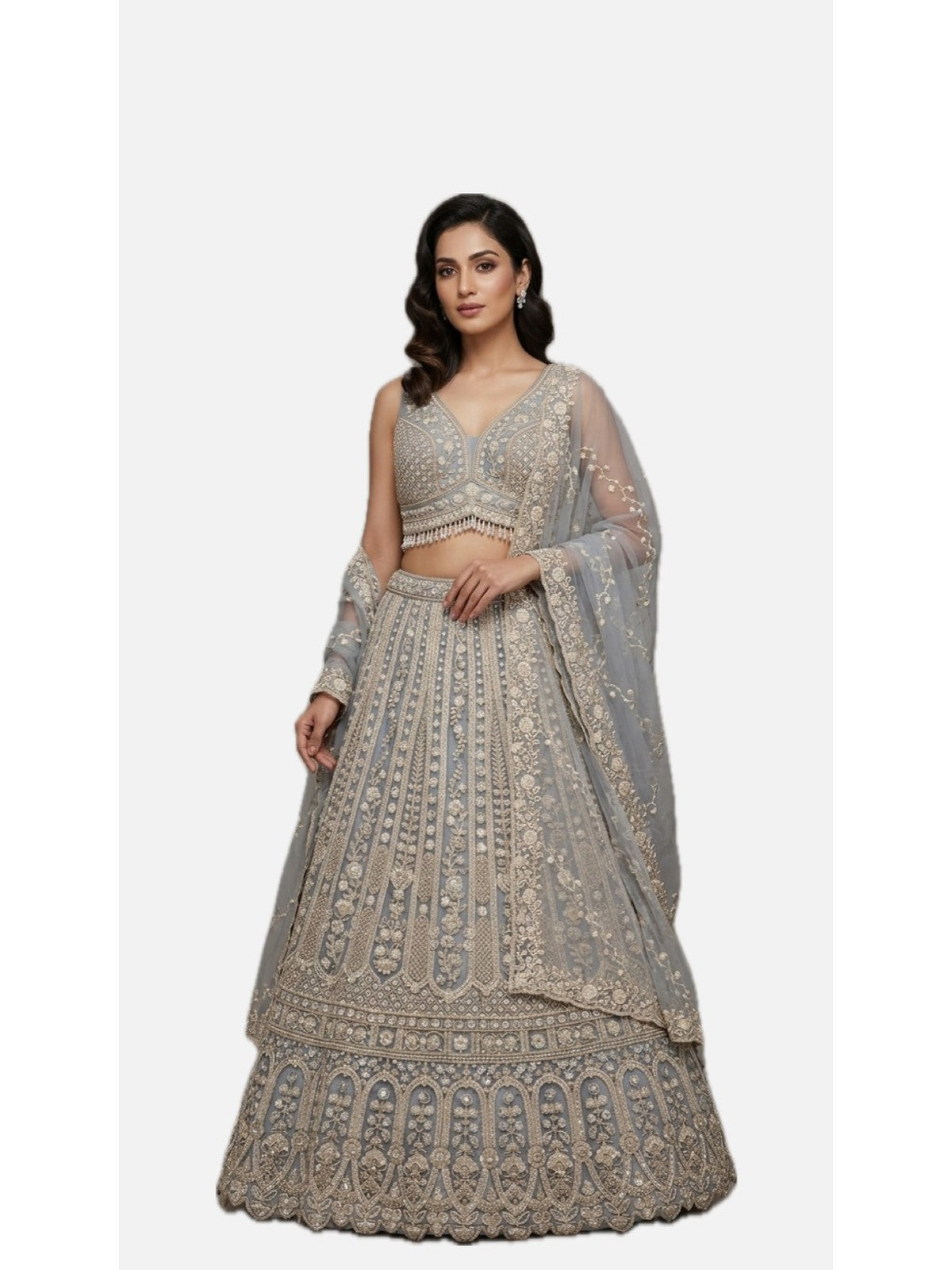 Sky Blue Grandeur Lehenga Choli