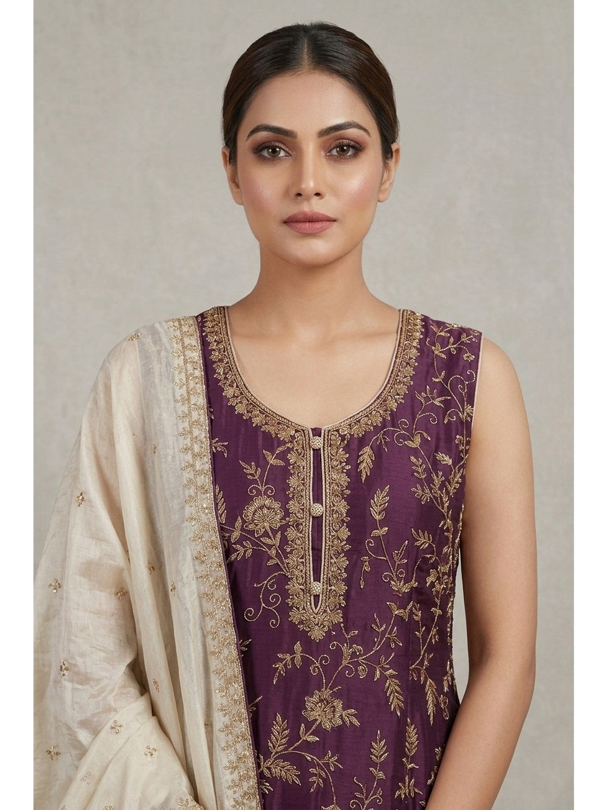 Violet Silk Extravagance Sharara Suit