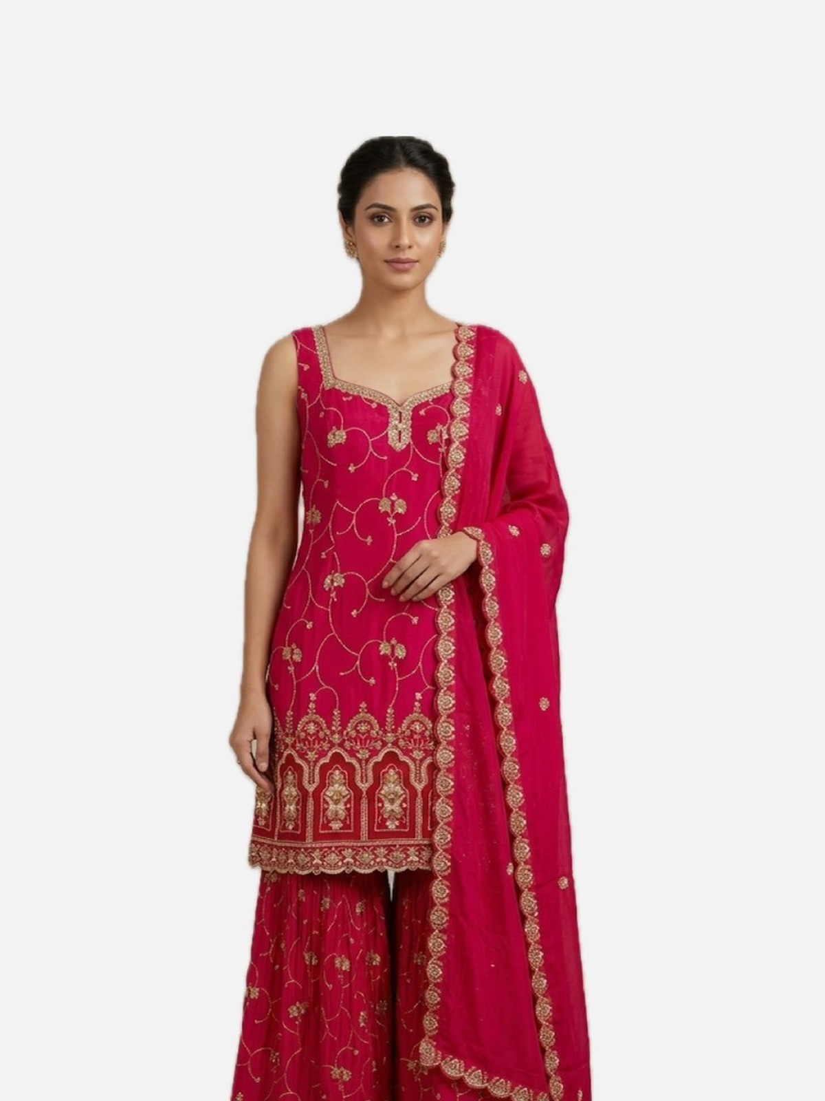 Rani Pink Heritage Sharara Suit