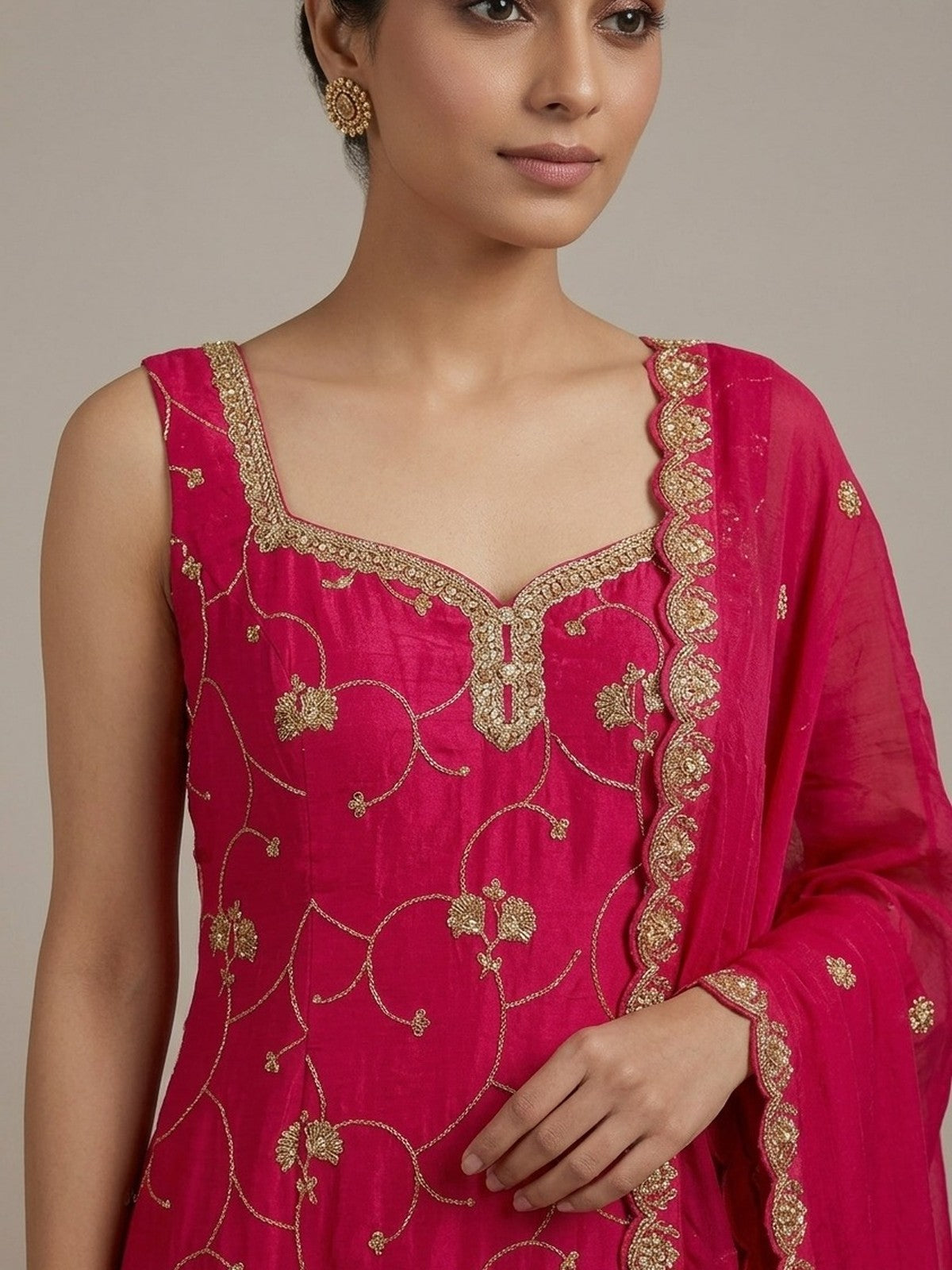 Rani Pink Heritage Sharara Suit