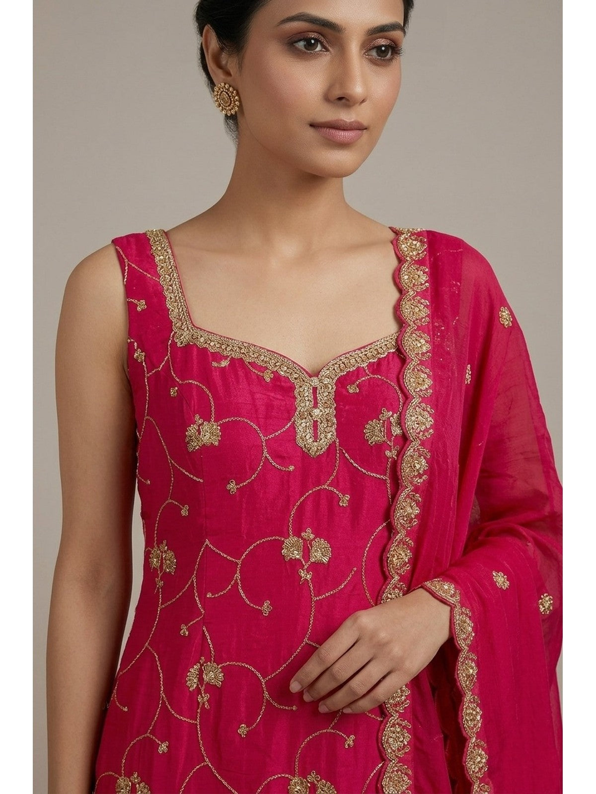 Rani Pink Heritage Sharara Suit