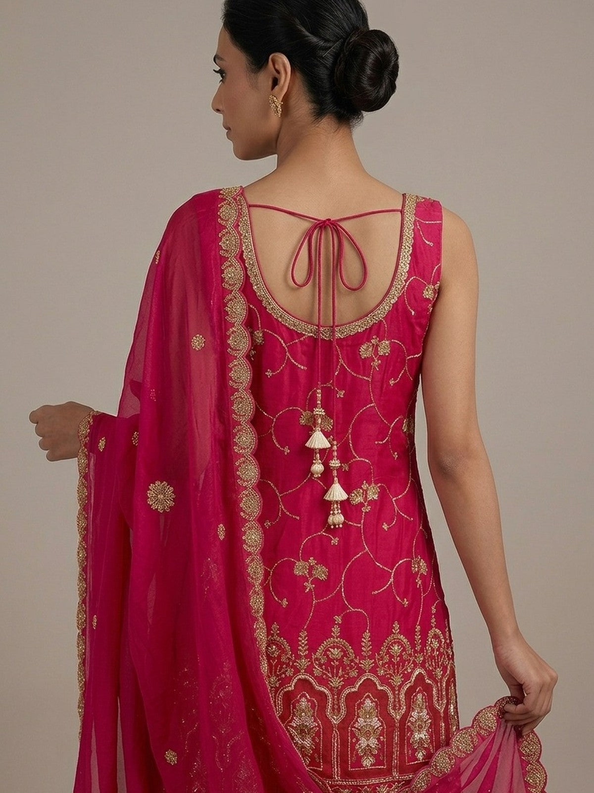 Rani Pink Heritage Sharara Suit