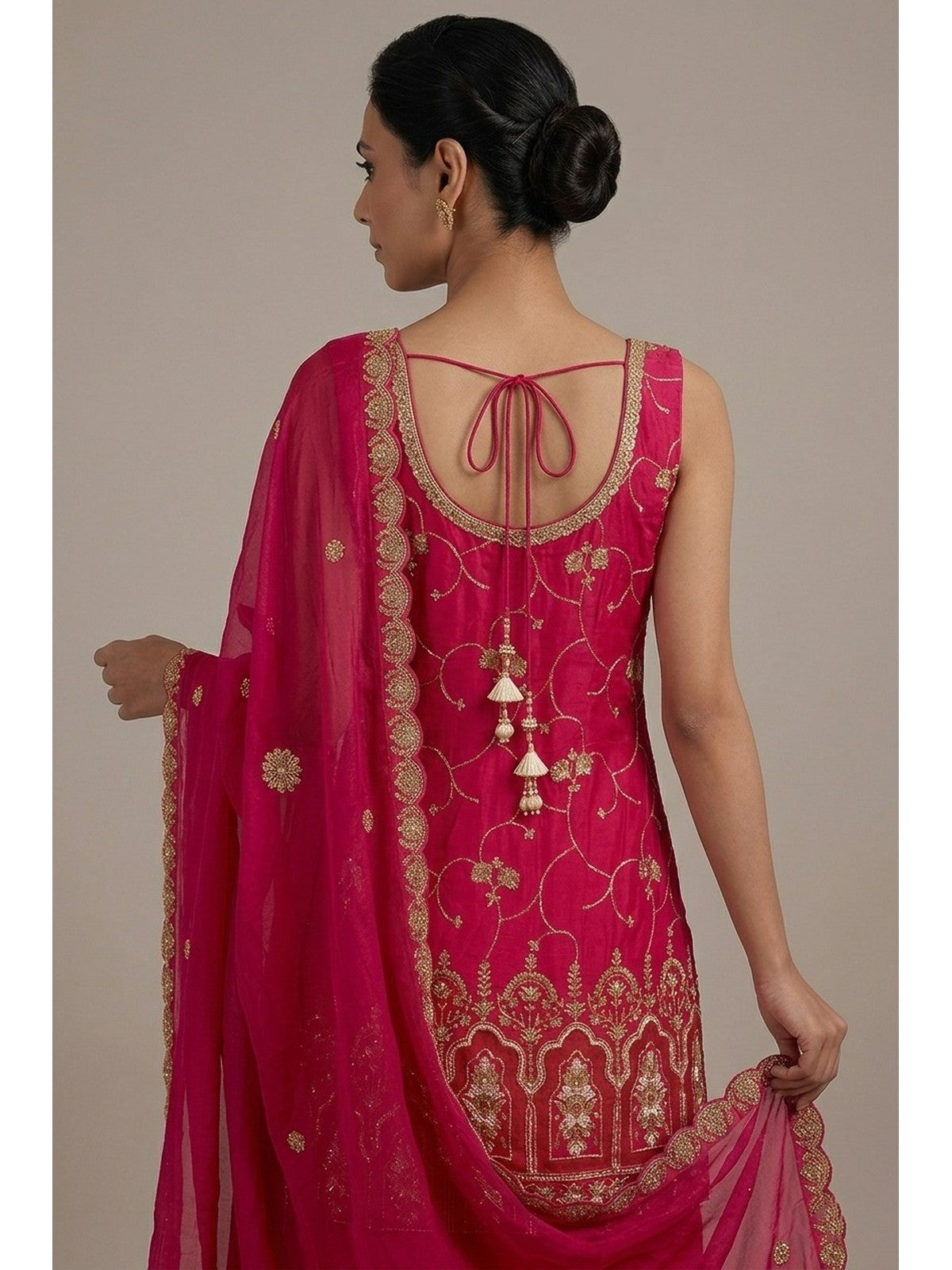 Rani Pink Heritage Sharara Suit