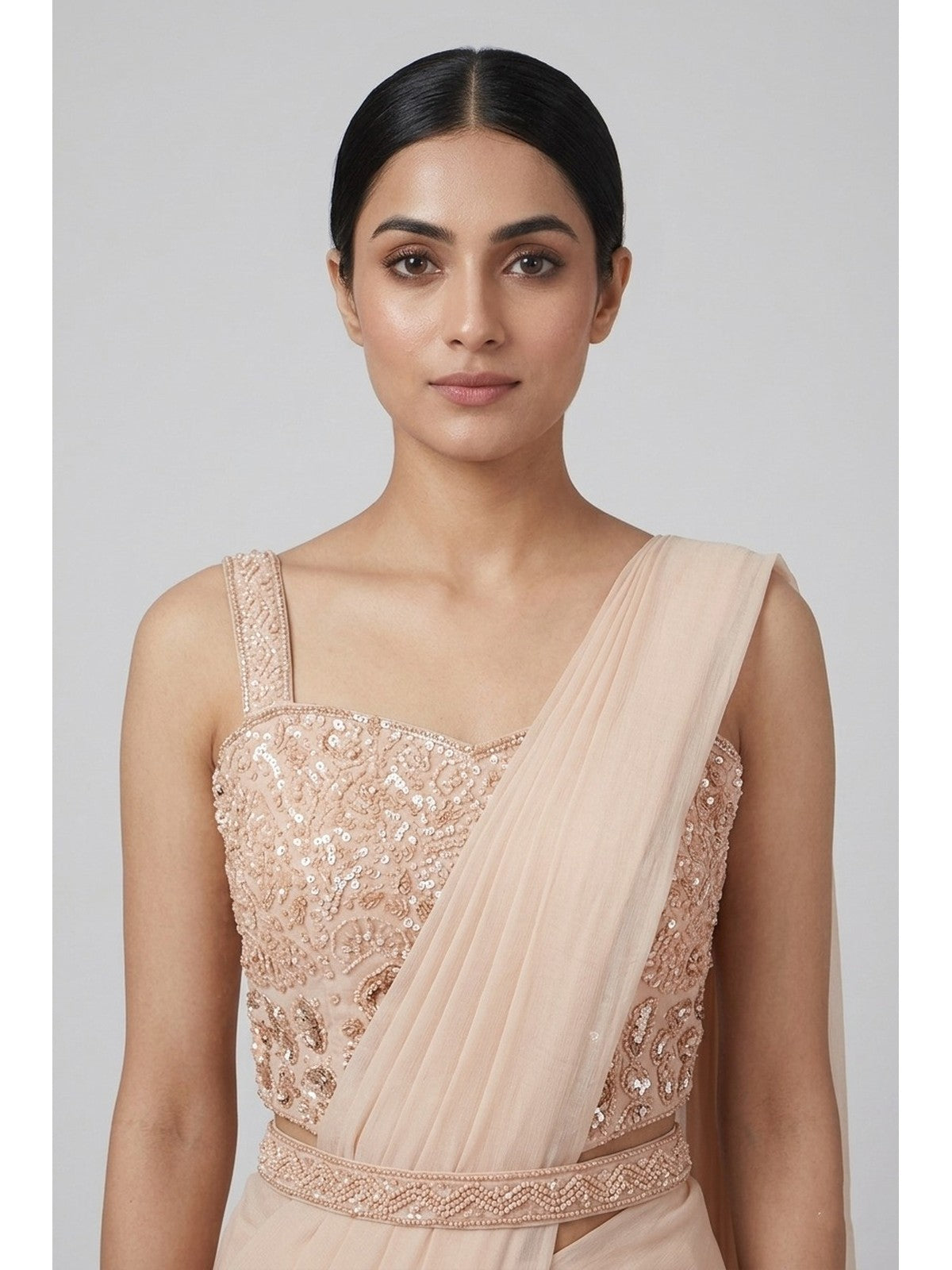 Pink Net Charm Saree