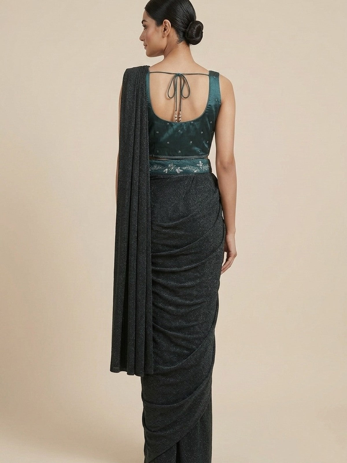 Rama Green Lycra Reverie Saree