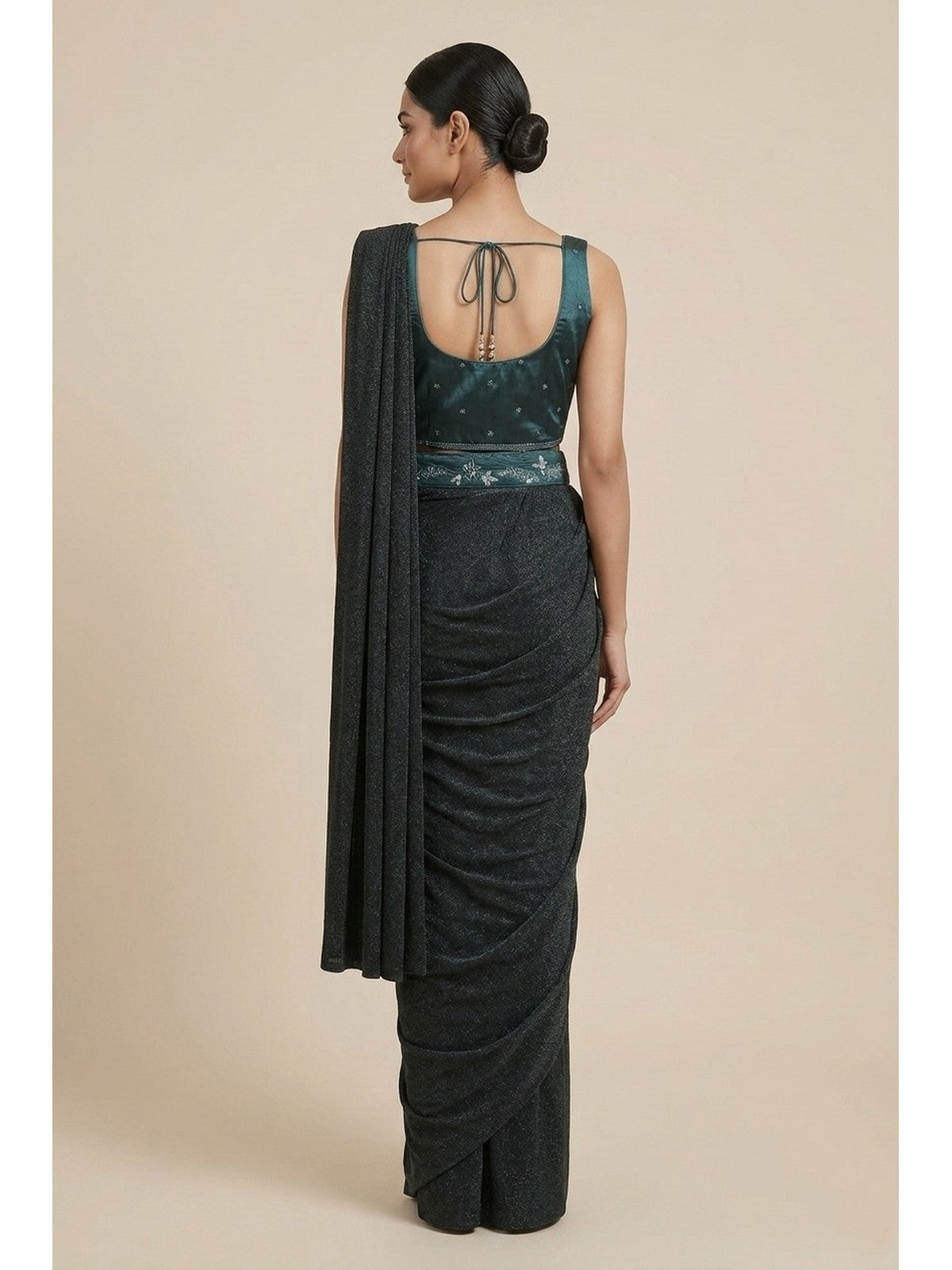 Rama Green Lycra Reverie Saree
