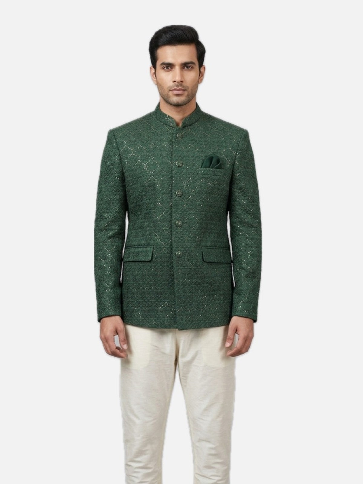 Green Silk Noor Prince Coat