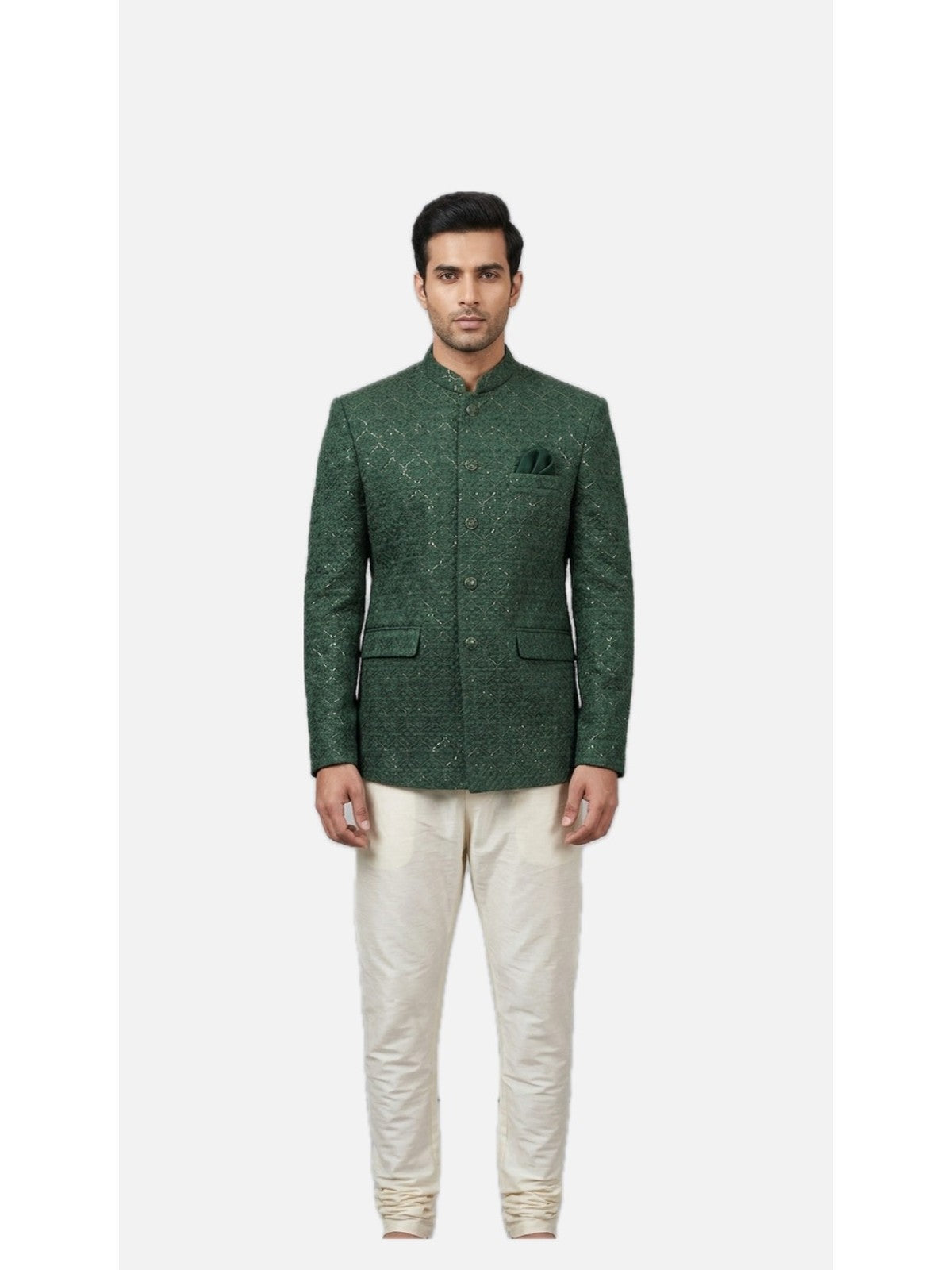 Green Silk Noor Prince Coat