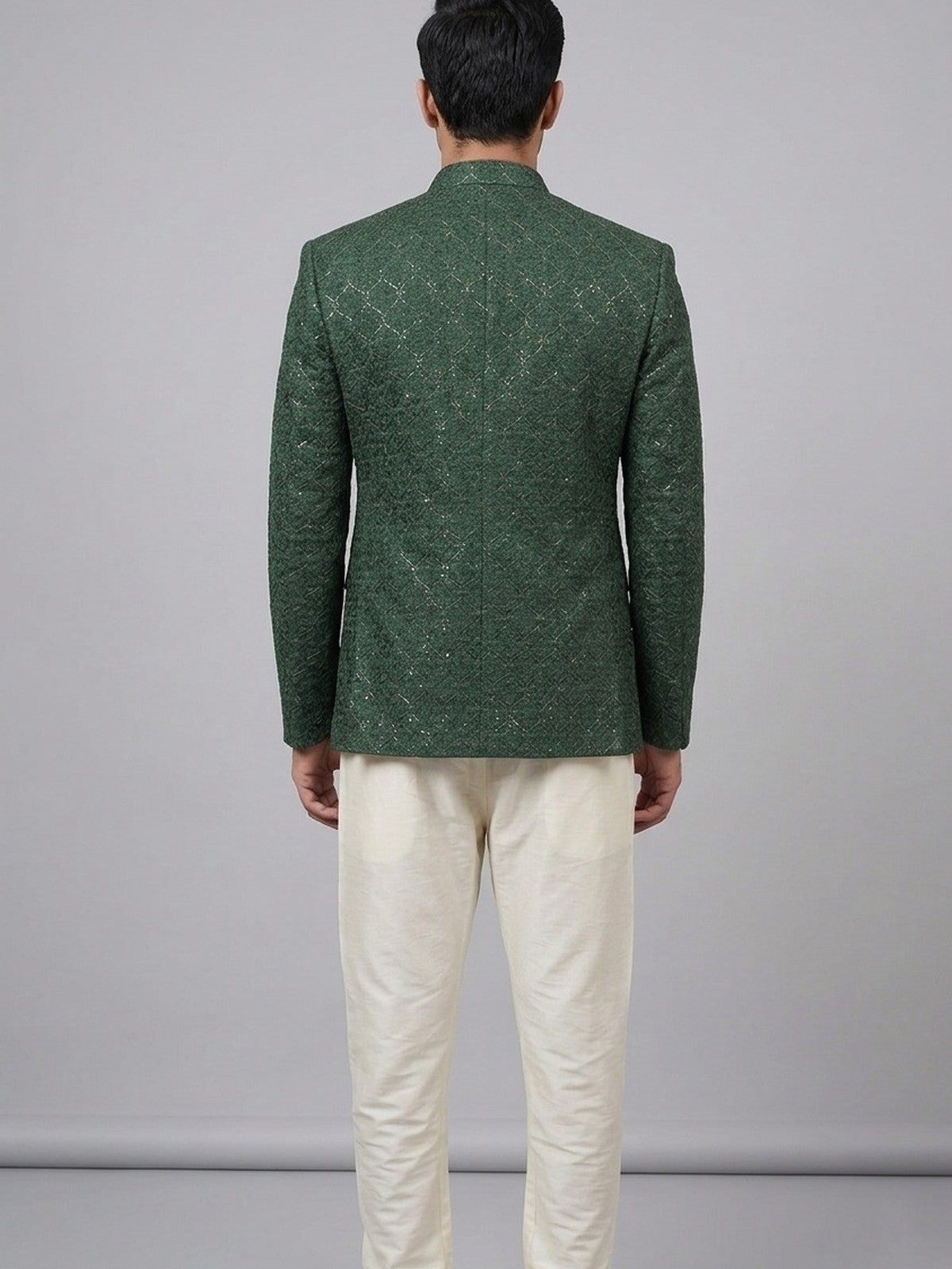 Green Silk Noor Prince Coat
