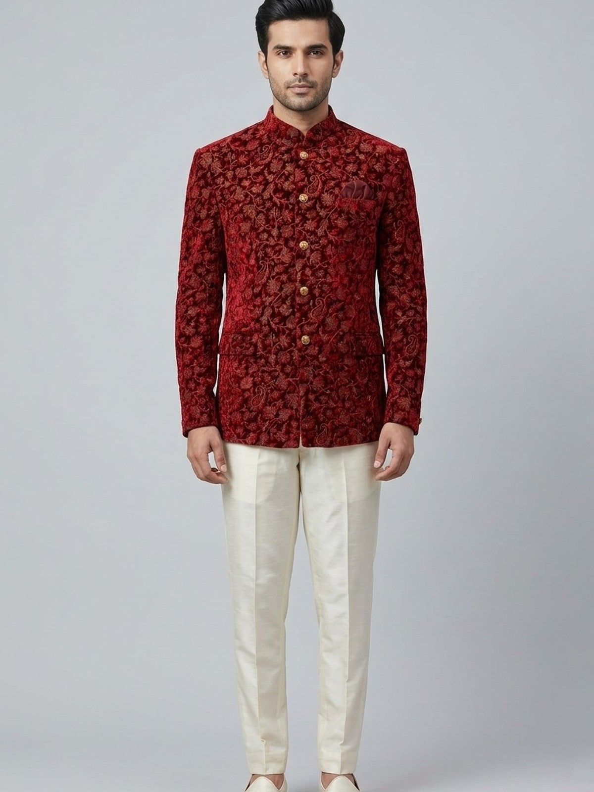 Red Jacquard Heritage Prince Coat