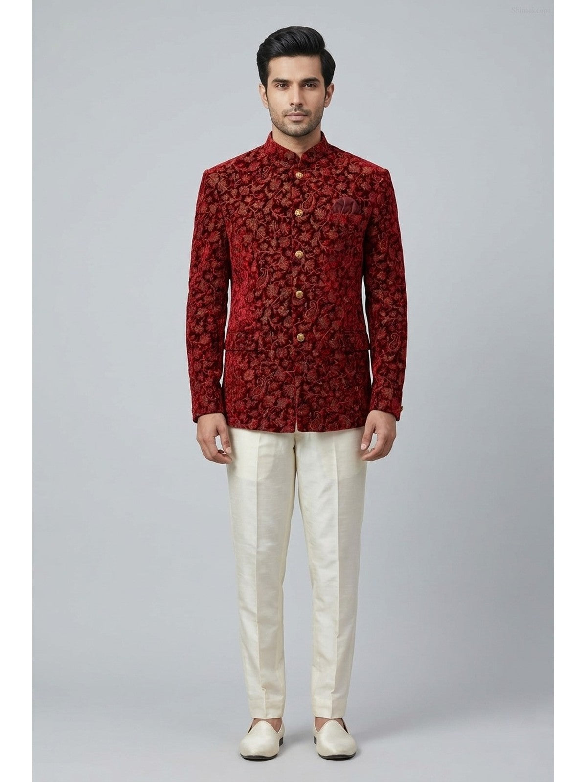 Red Jacquard Heritage Prince Coat