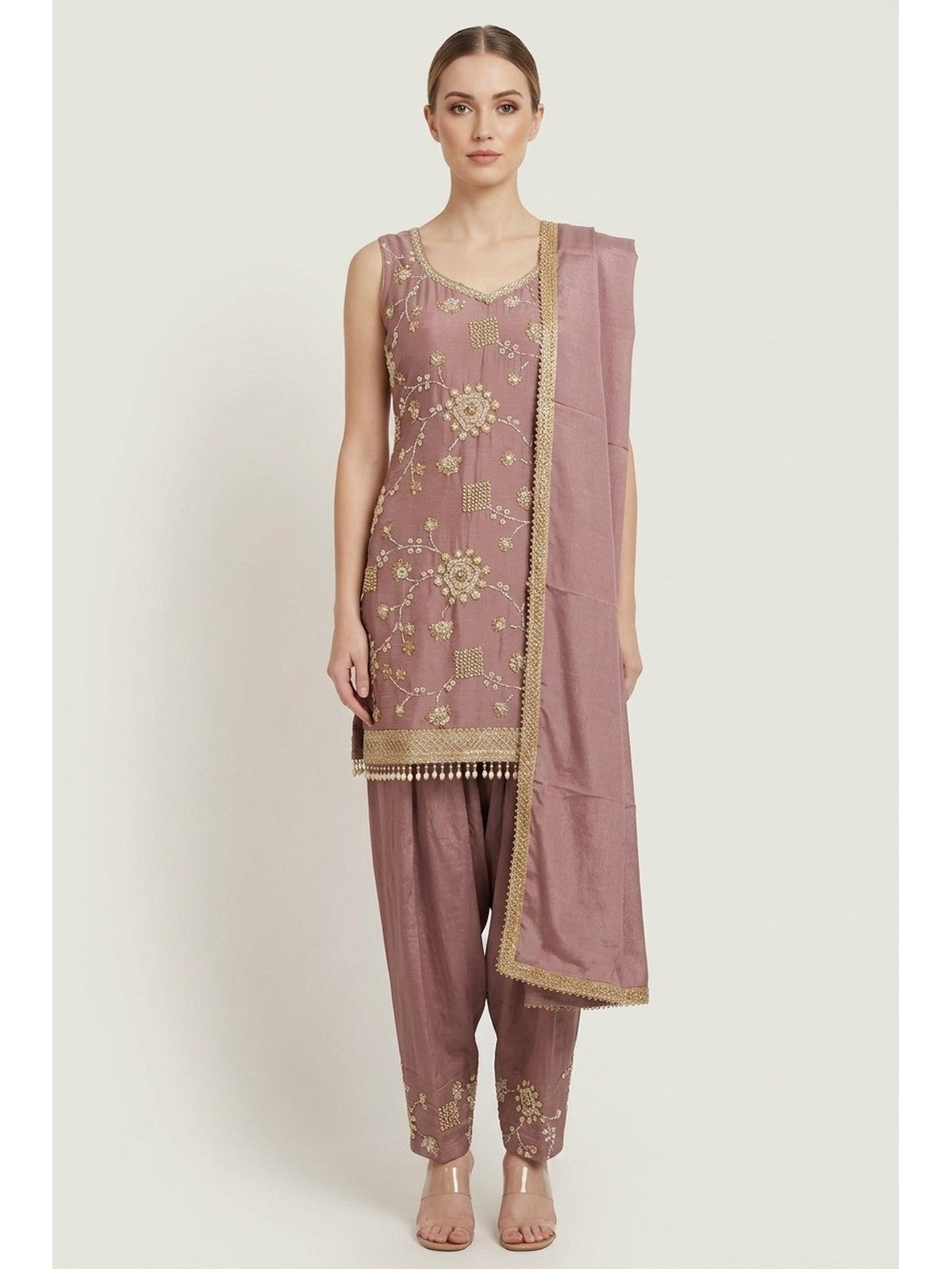 Onion Pink Heritage Salwar Suit