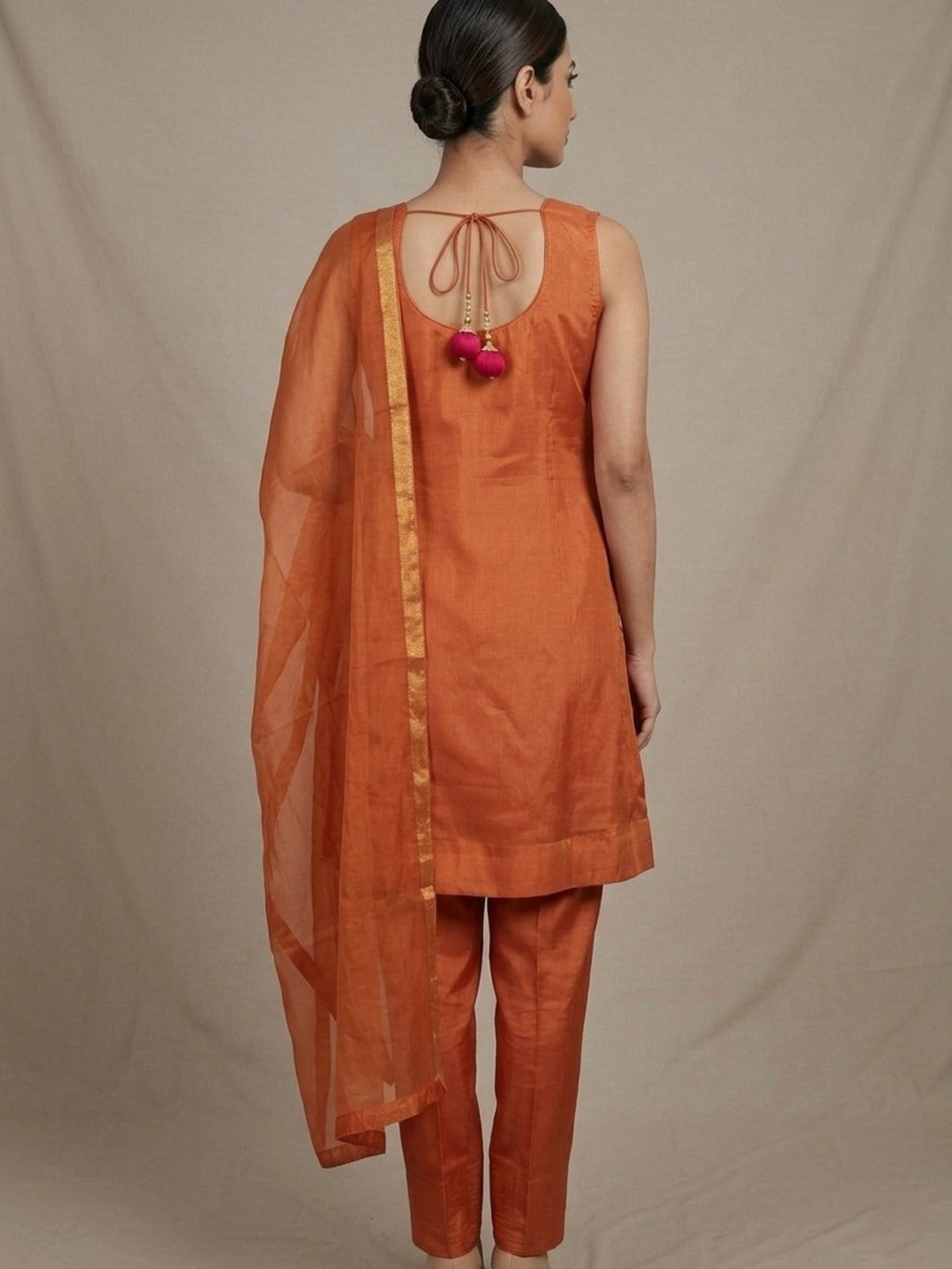 Orange Silk Majesty Salwar Suit