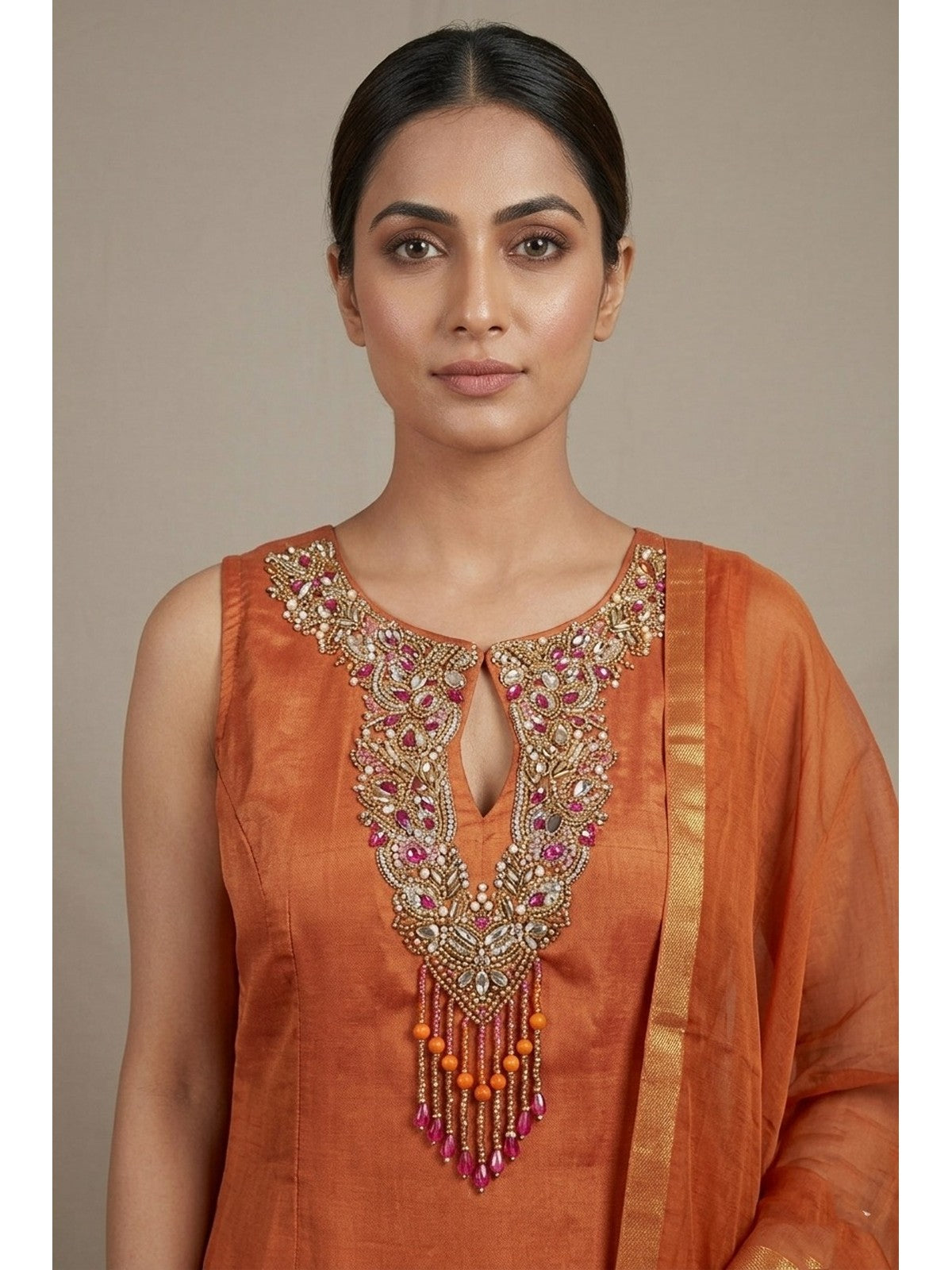 Orange Silk Majesty Salwar Suit