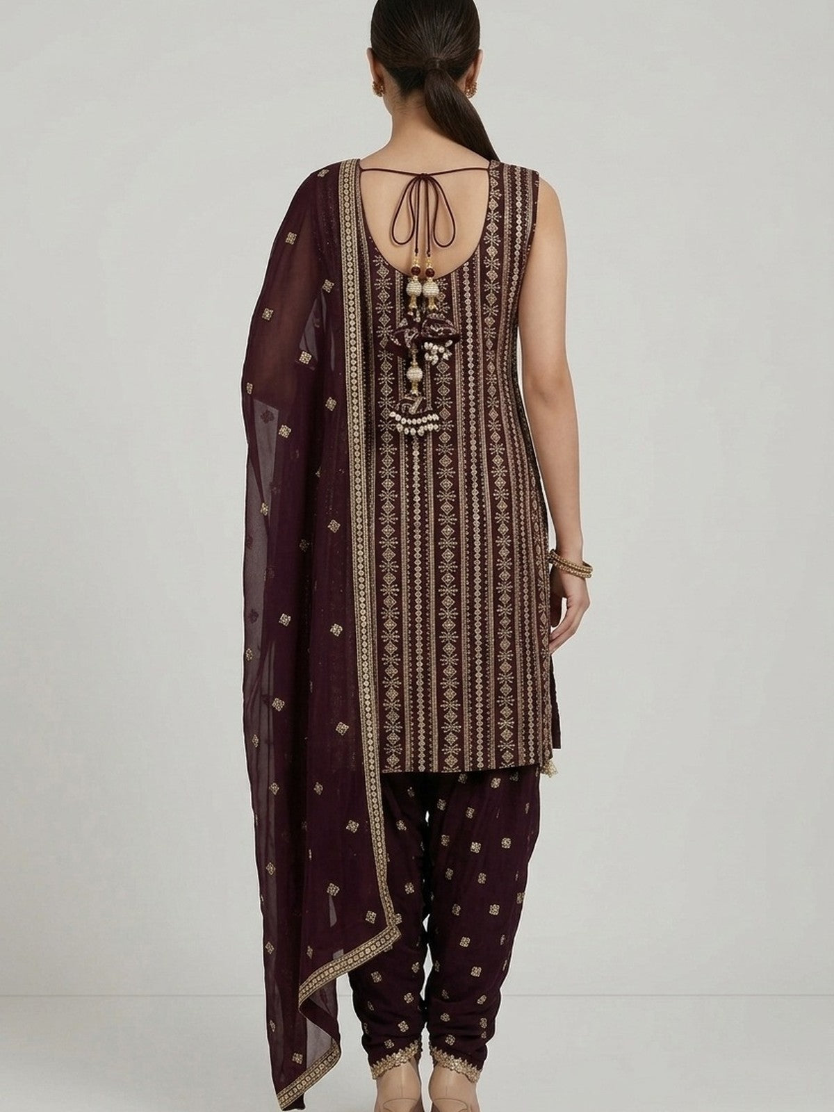 Purple Georgette Heritage Salwar Suit