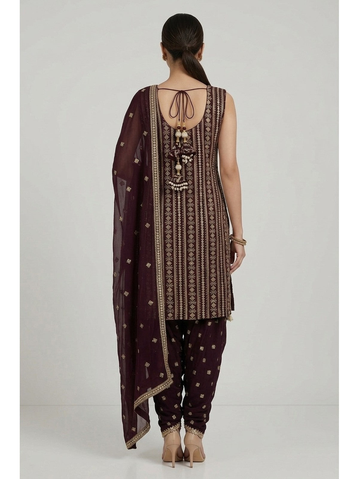 Purple Georgette Heritage Salwar Suit