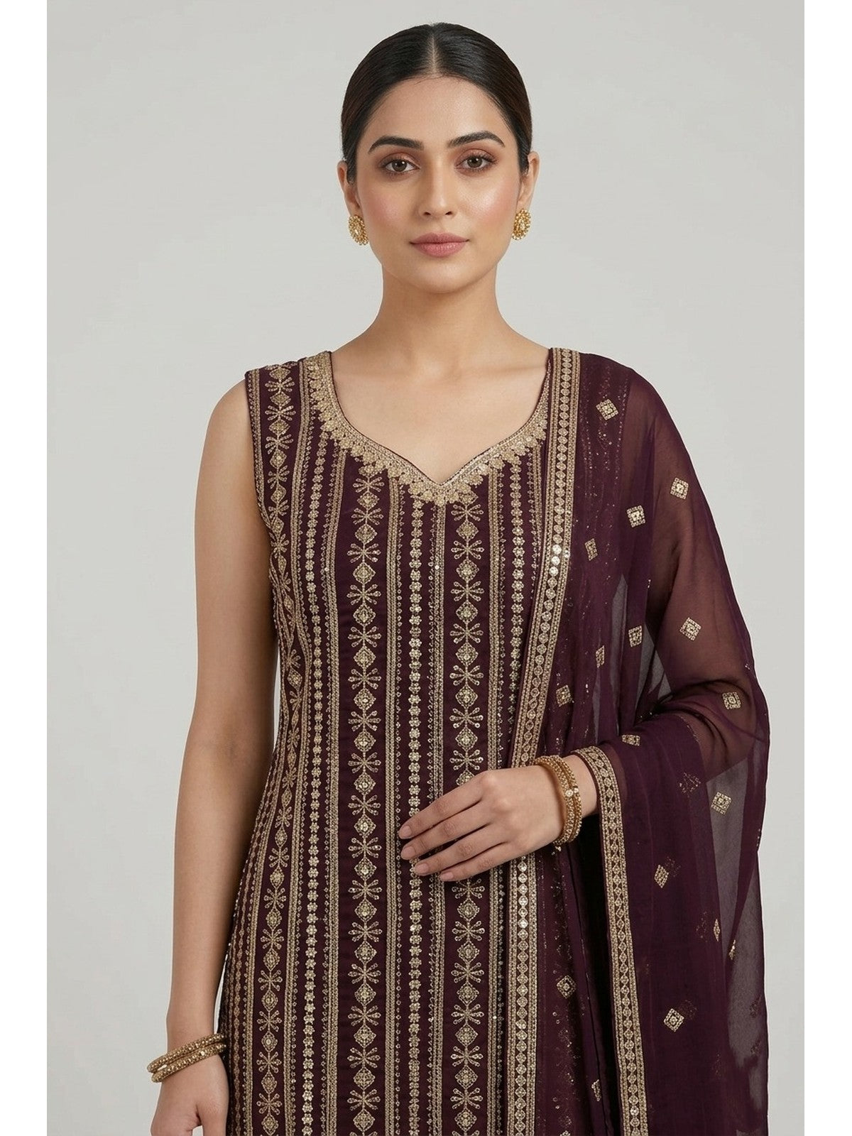 Purple Georgette Heritage Salwar Suit
