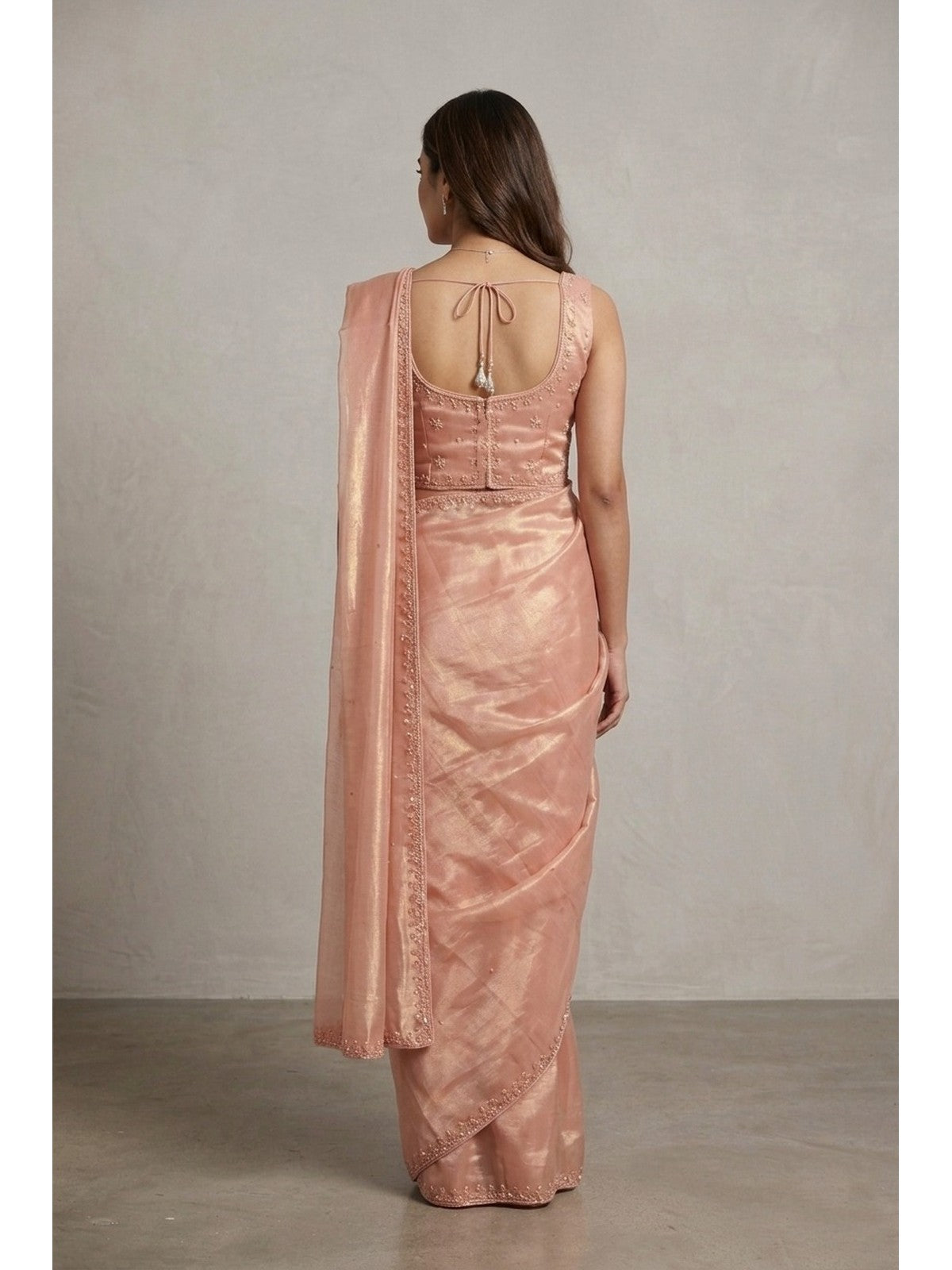 Pink Silk Zeb Saree