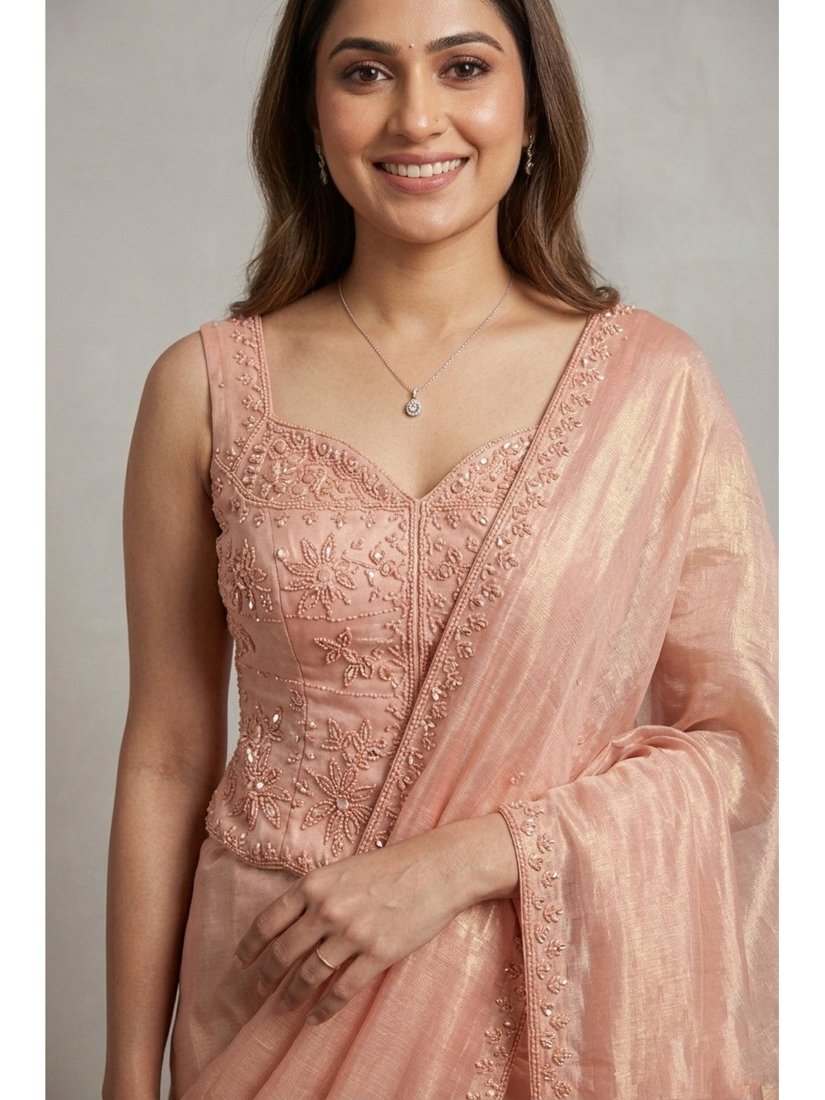 Pink Silk Zeb Saree