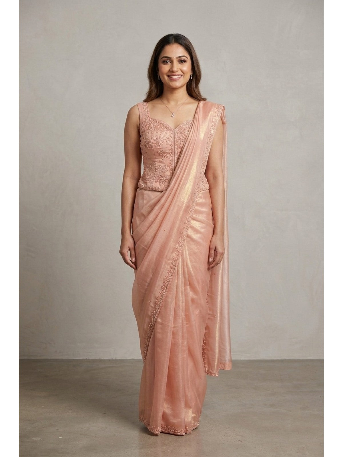 Pink Silk Zeb Saree