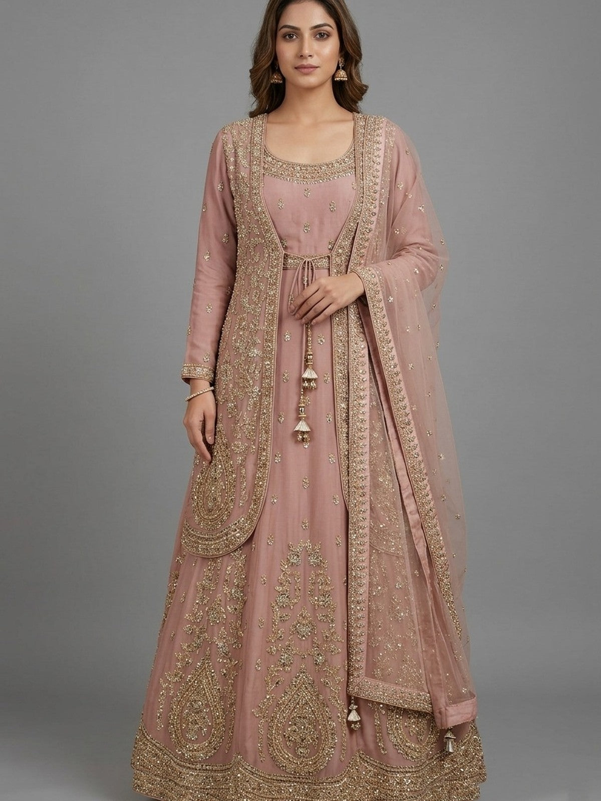 Pink Silk Zeb Bridal Gown