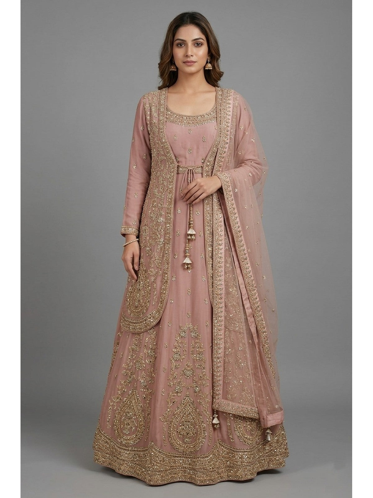 Pink Silk Zeb Bridal Gown