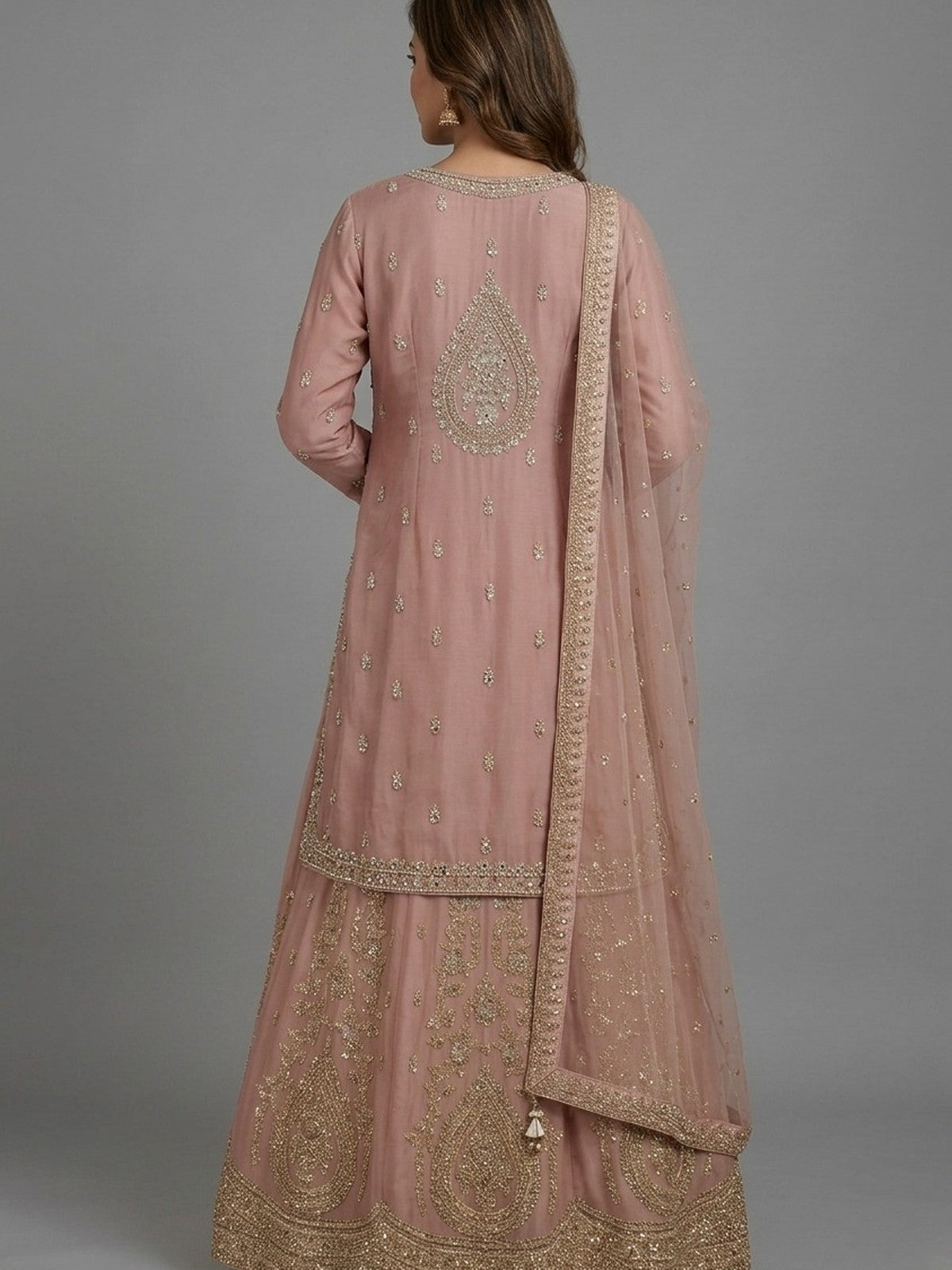 Pink Silk Zeb Bridal Gown