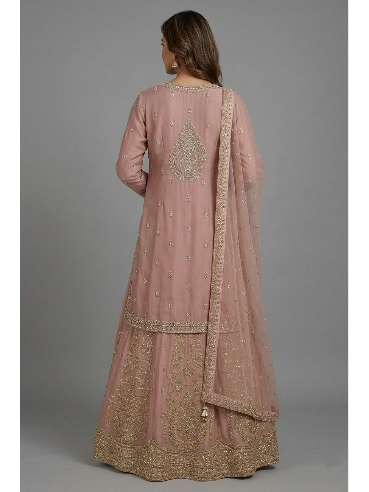 Pink Silk Zeb Bridal Gown