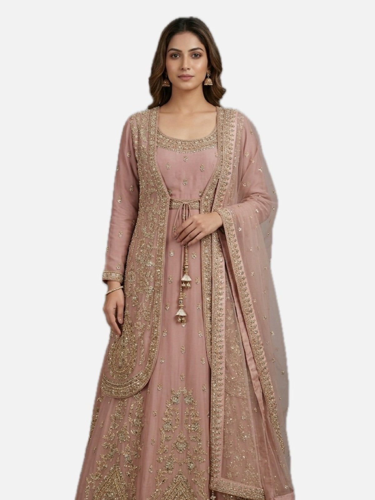 Pink Silk Zeb Bridal Gown