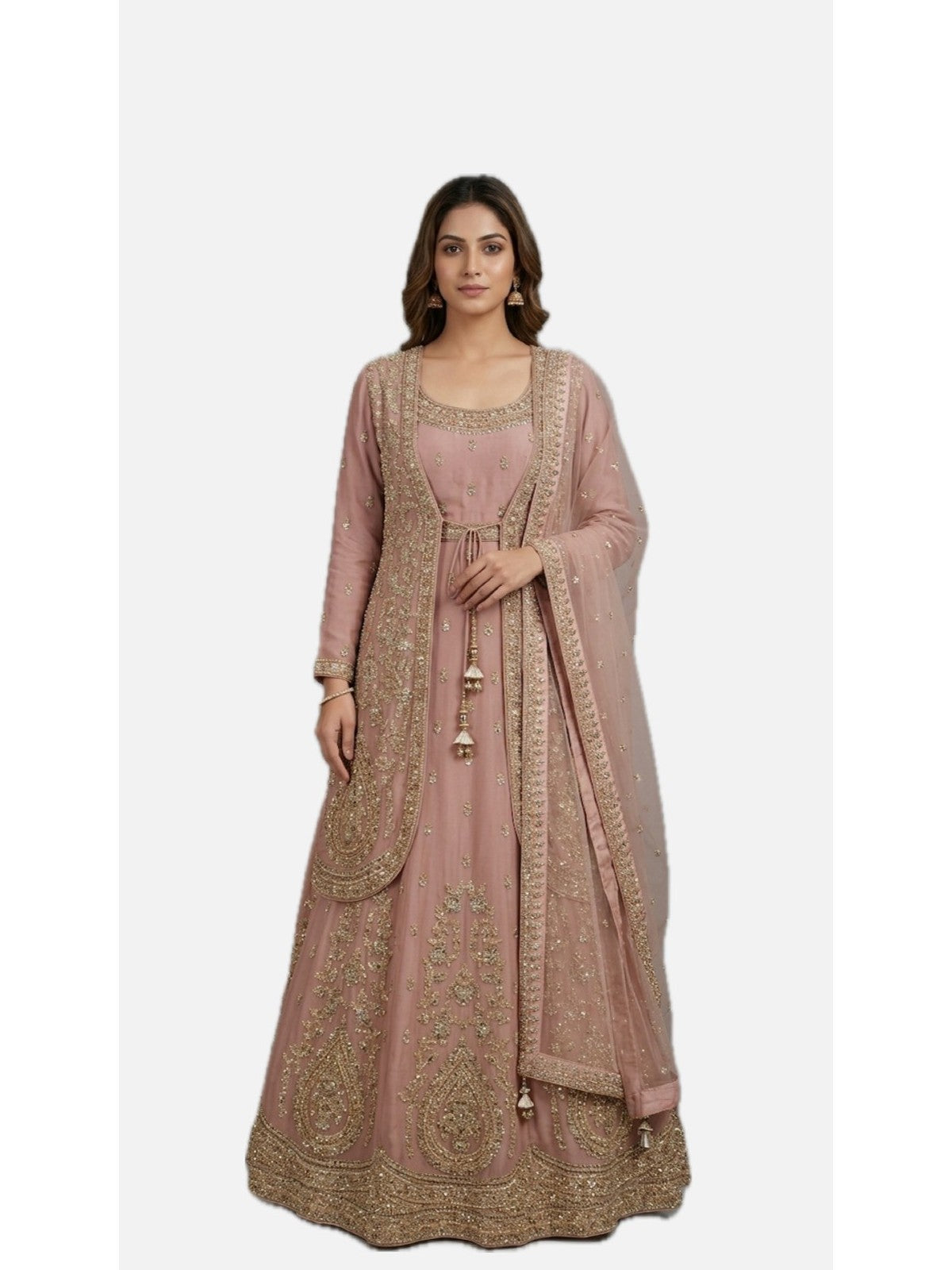 Pink Silk Zeb Bridal Gown