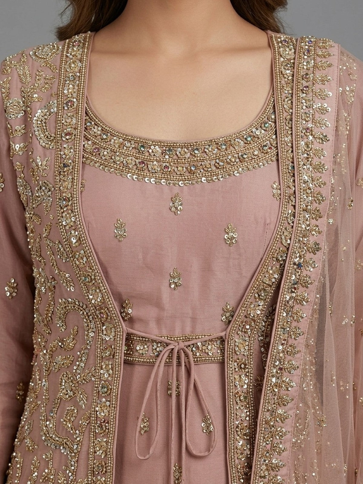 Pink Silk Zeb Bridal Gown