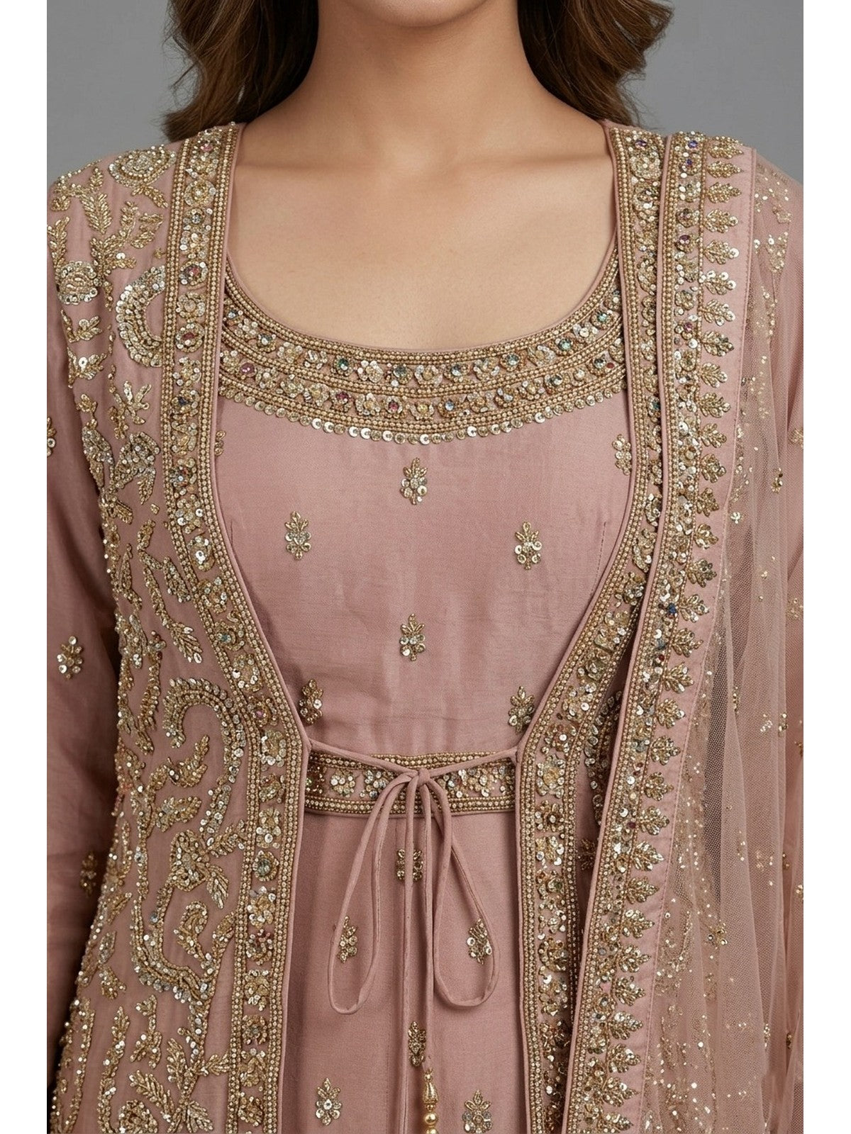 Pink Silk Zeb Bridal Gown