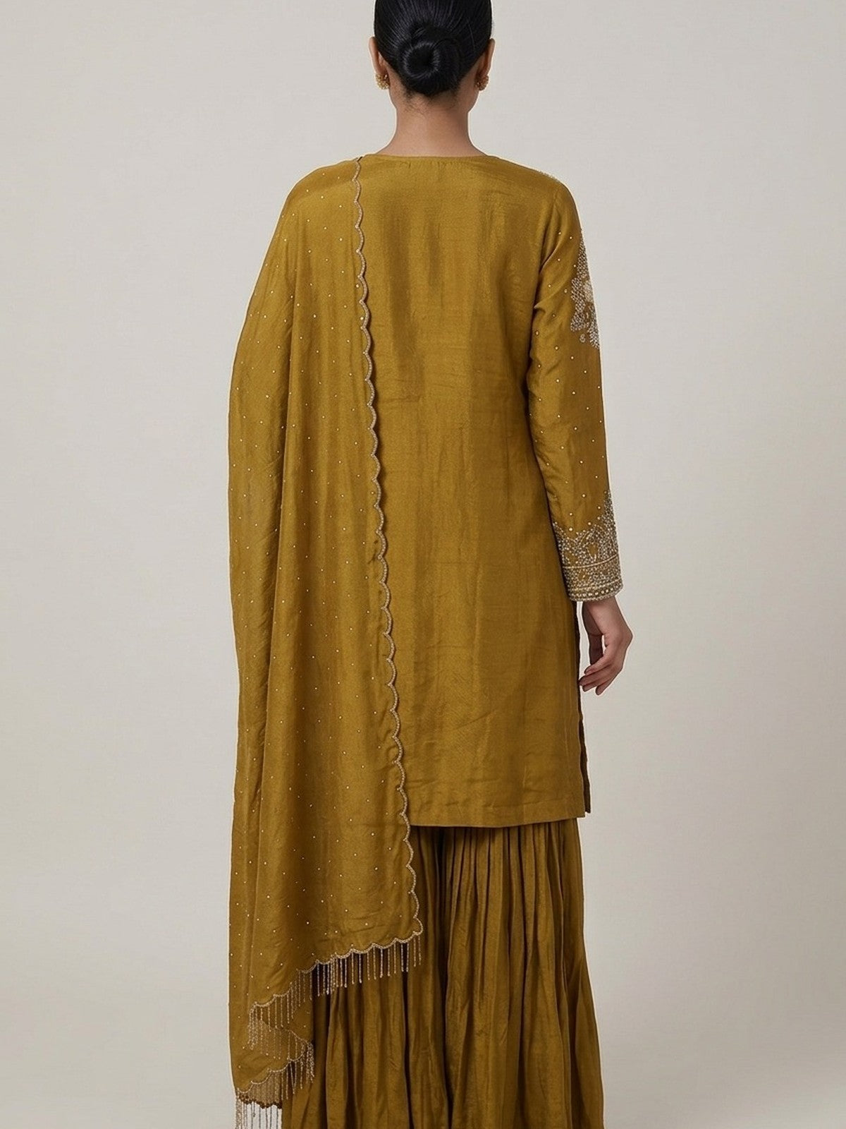 Mustard Silk Riwaayat Sharara Suit