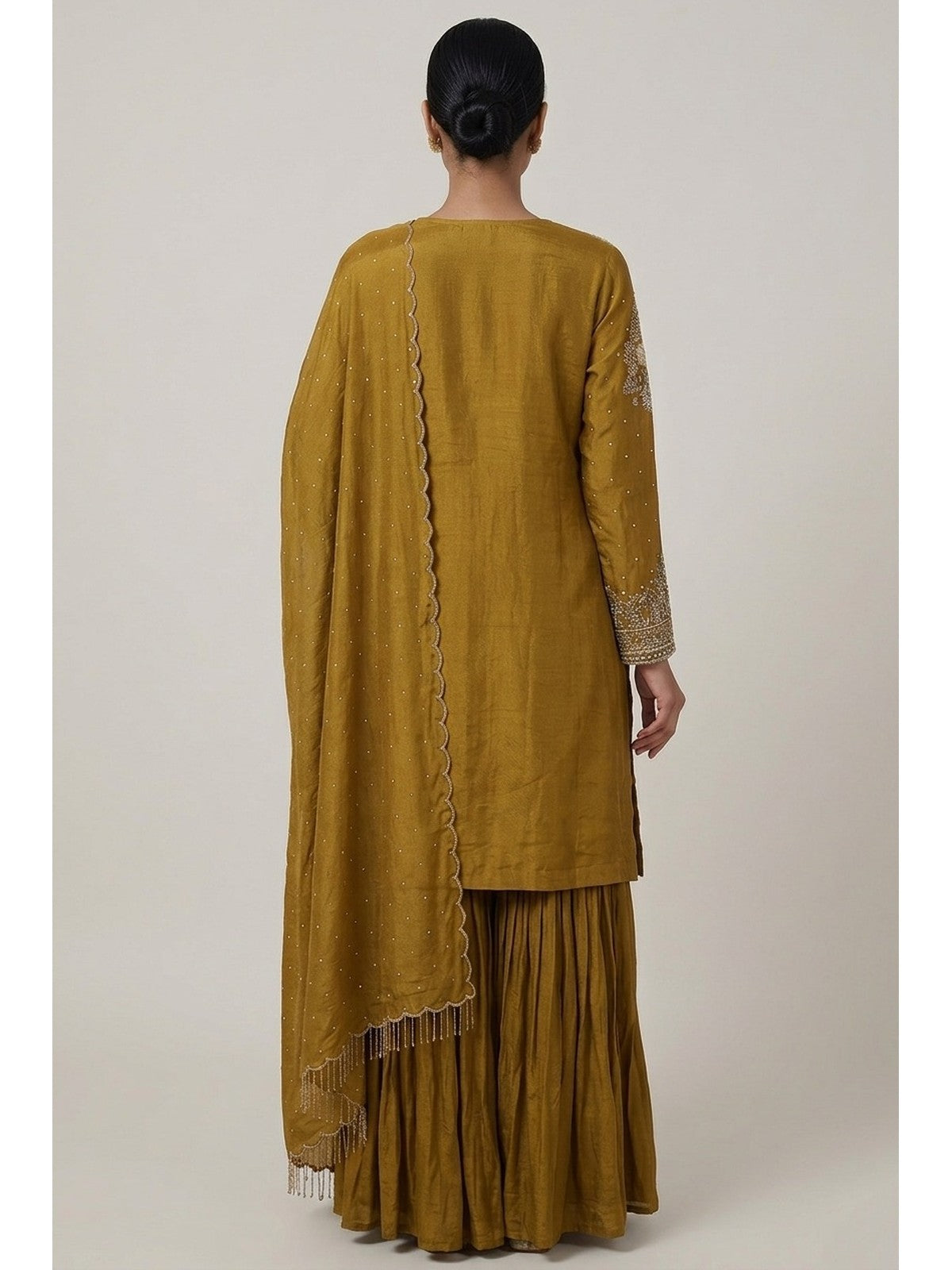 Mustard Silk Riwaayat Sharara Suit